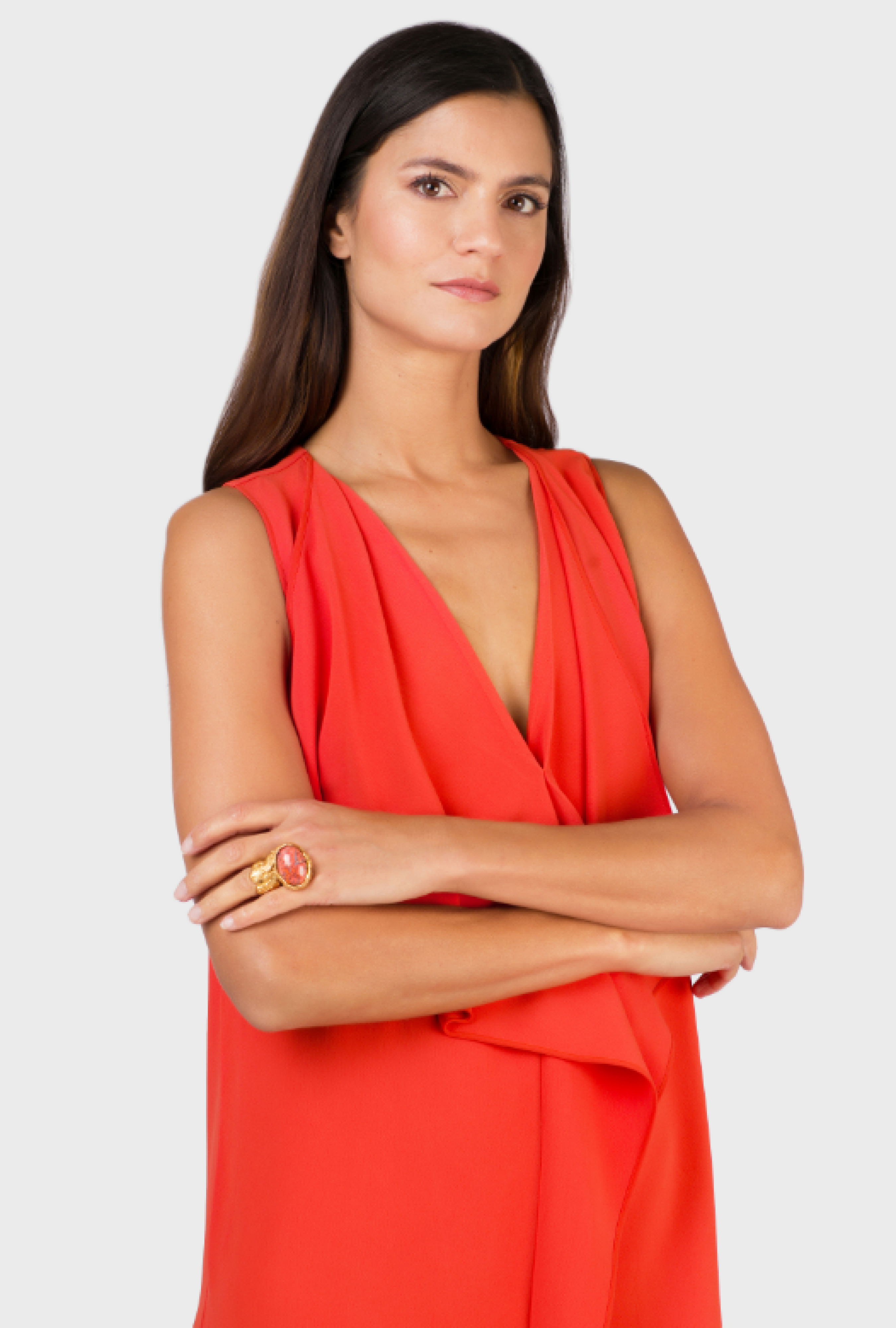 Robe Mantù Rouge Drapée