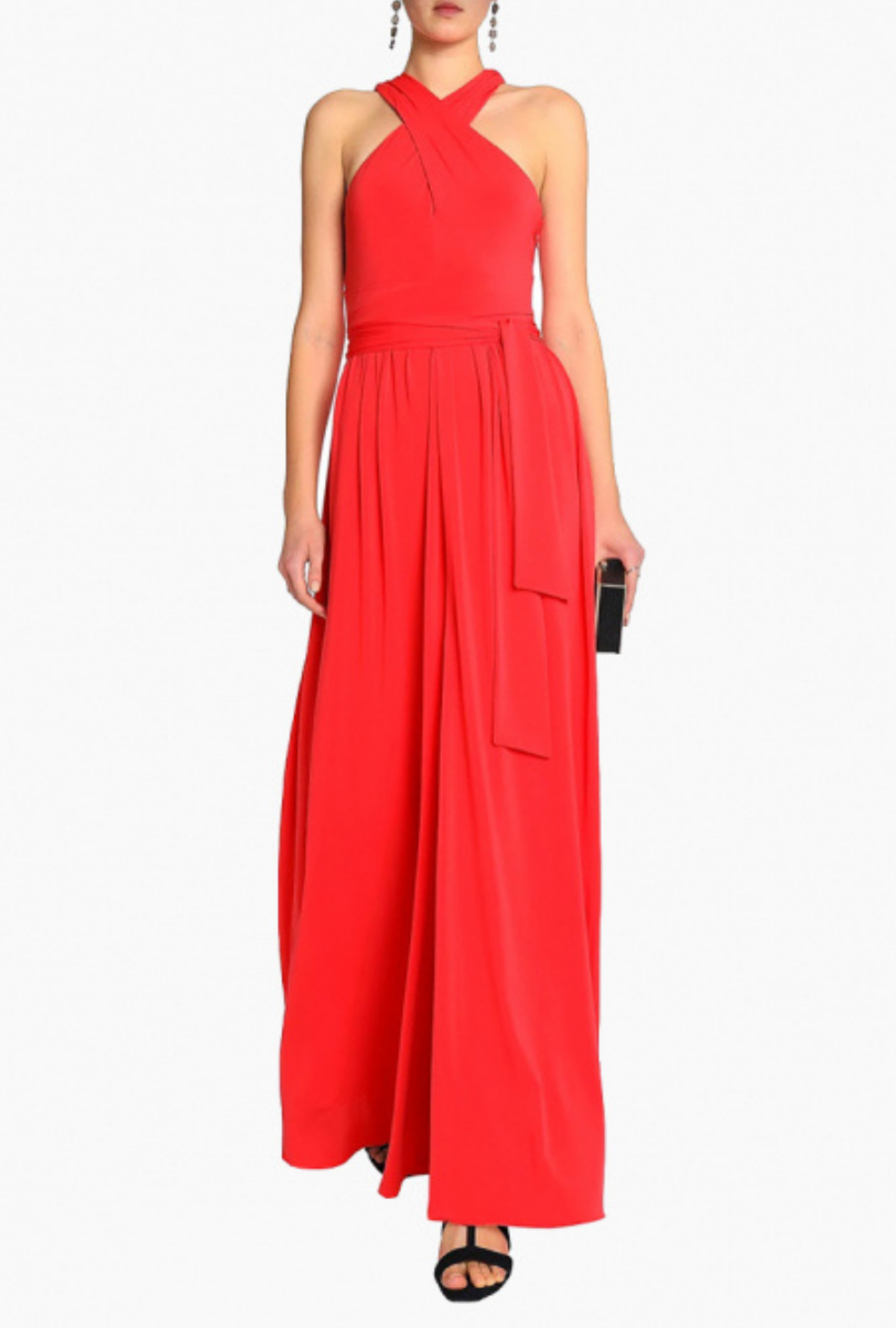 Robe Halston Heritage Halterneck Red-Exclusivité web