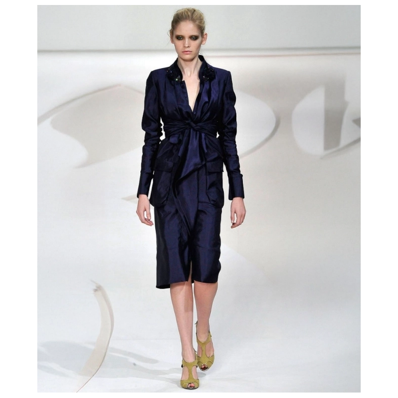 Tailleur Valentino Soie Marine