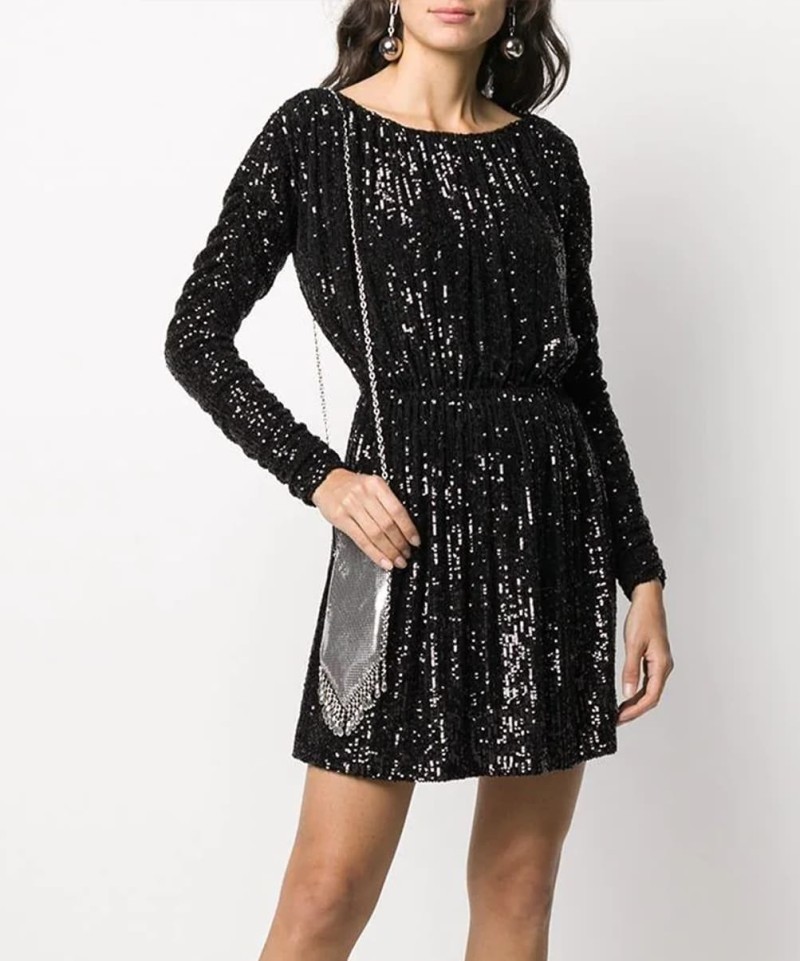 Robe Yves Saint Laurent Noire Pailletée