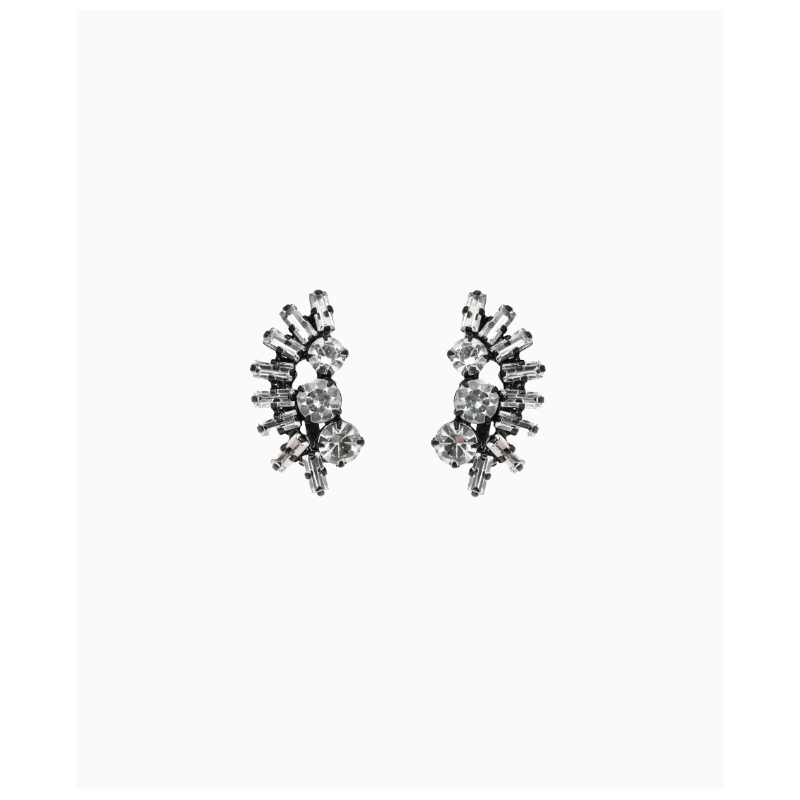 Boucles d'oreilles Hélène Zubeldia Baguettes Cristal