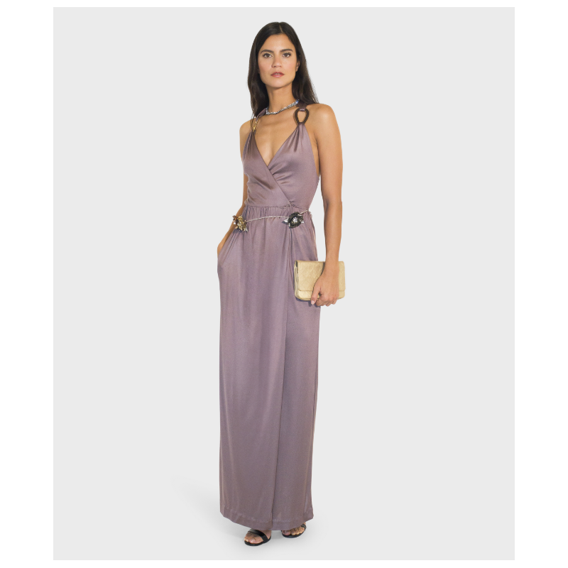 Robe Azzaro  Col  V Taupe