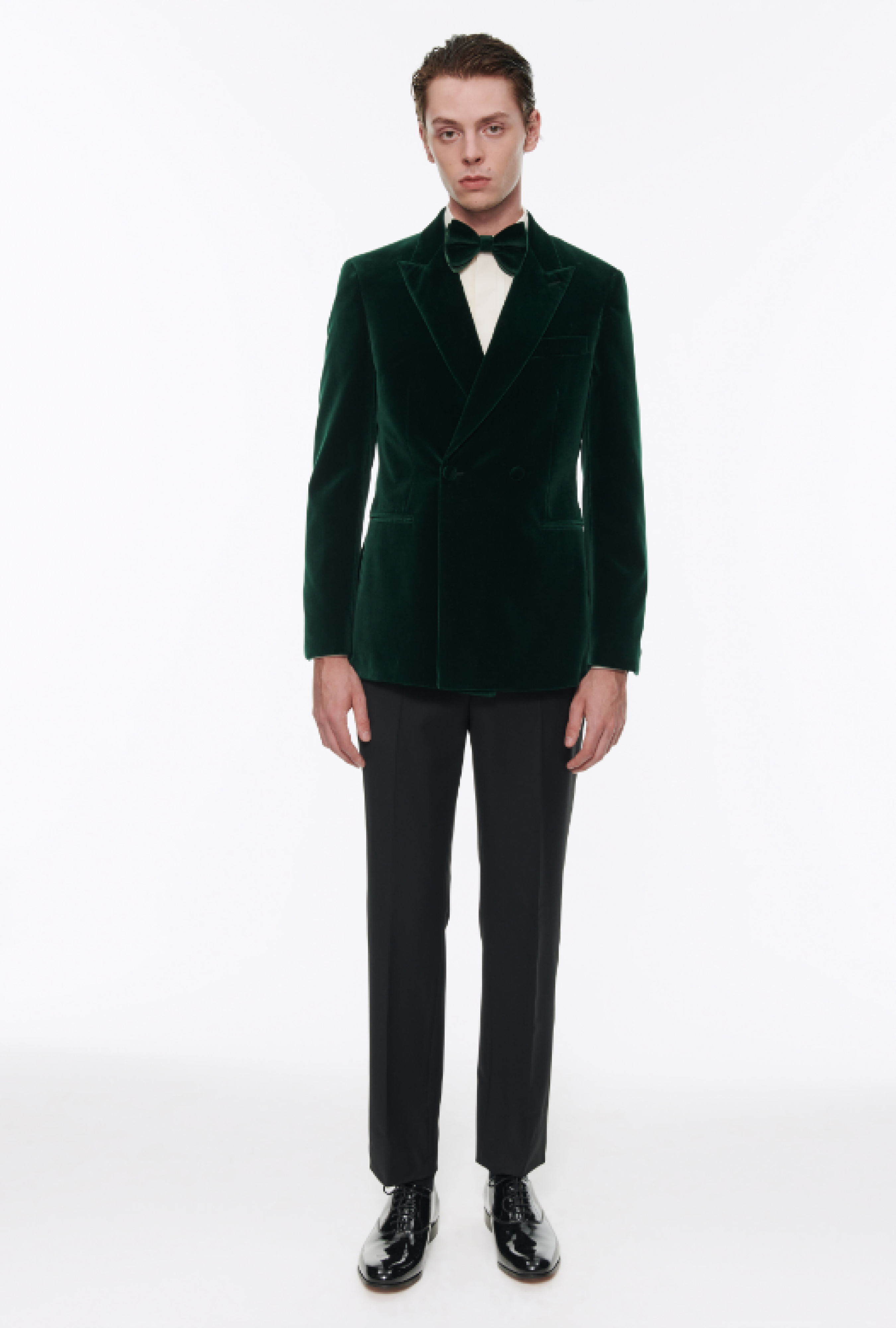 Smoking Fursac Velours Platine Vert