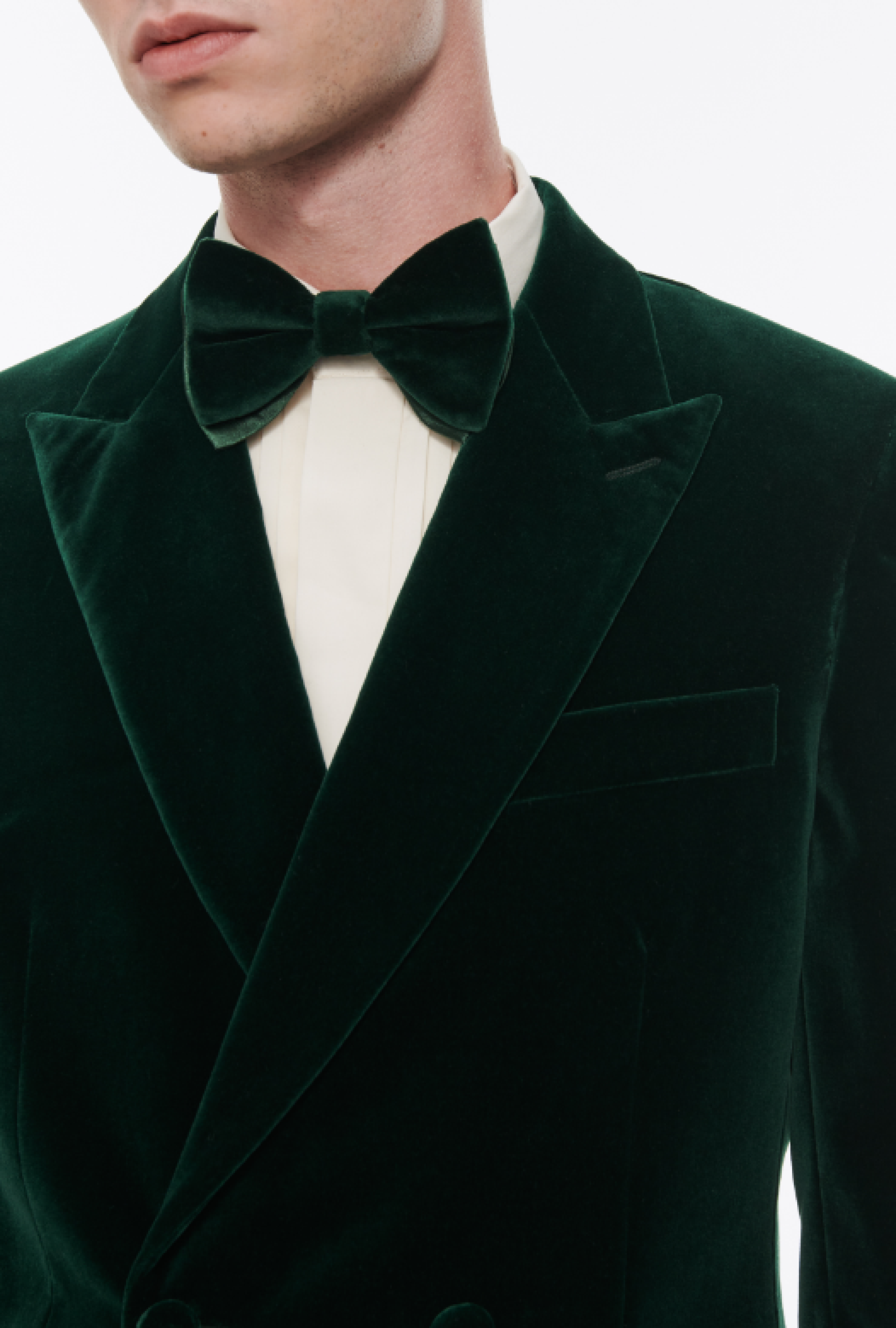 Smoking Fursac Velours Platine Vert