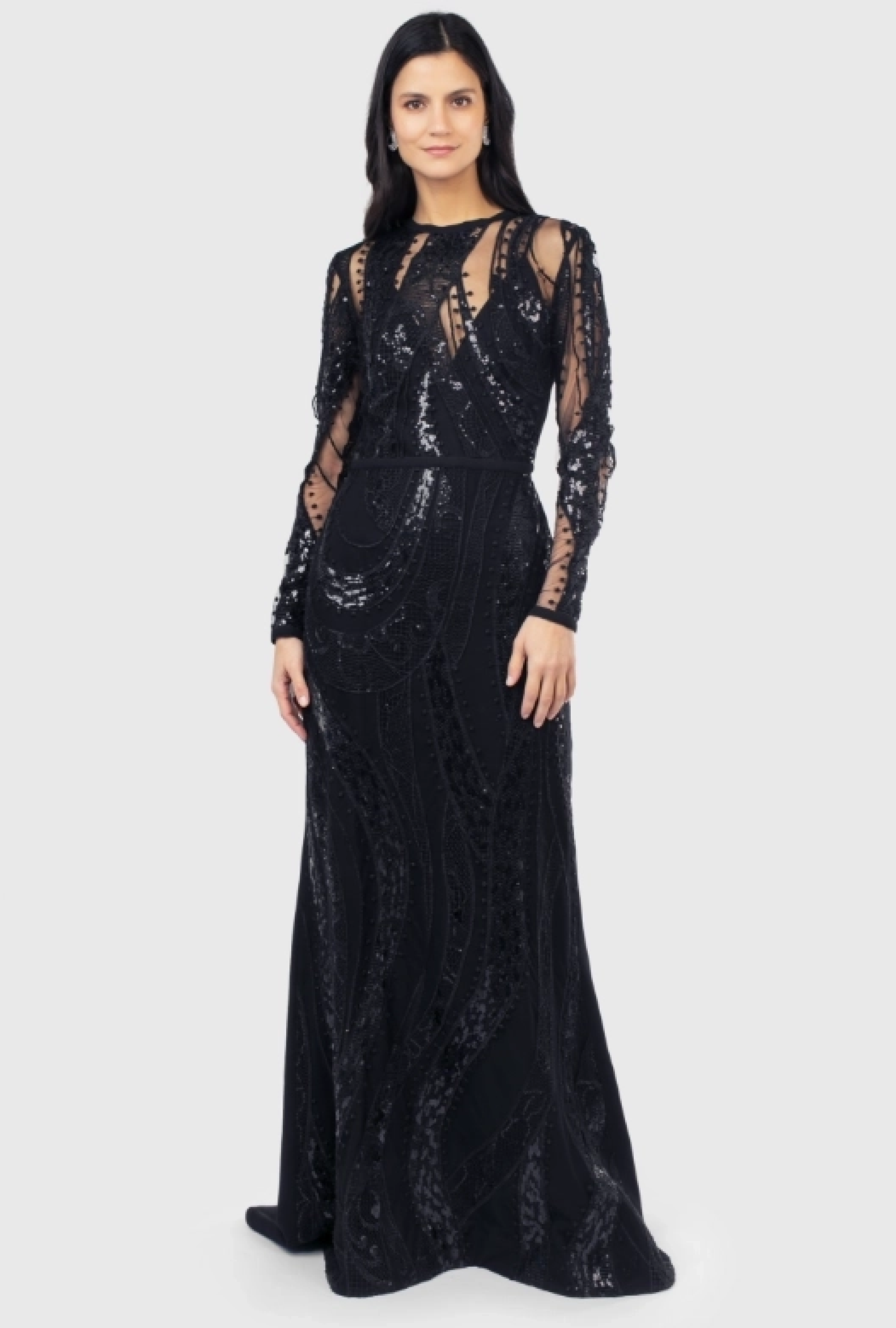 Robe Elie Saab Black Feather