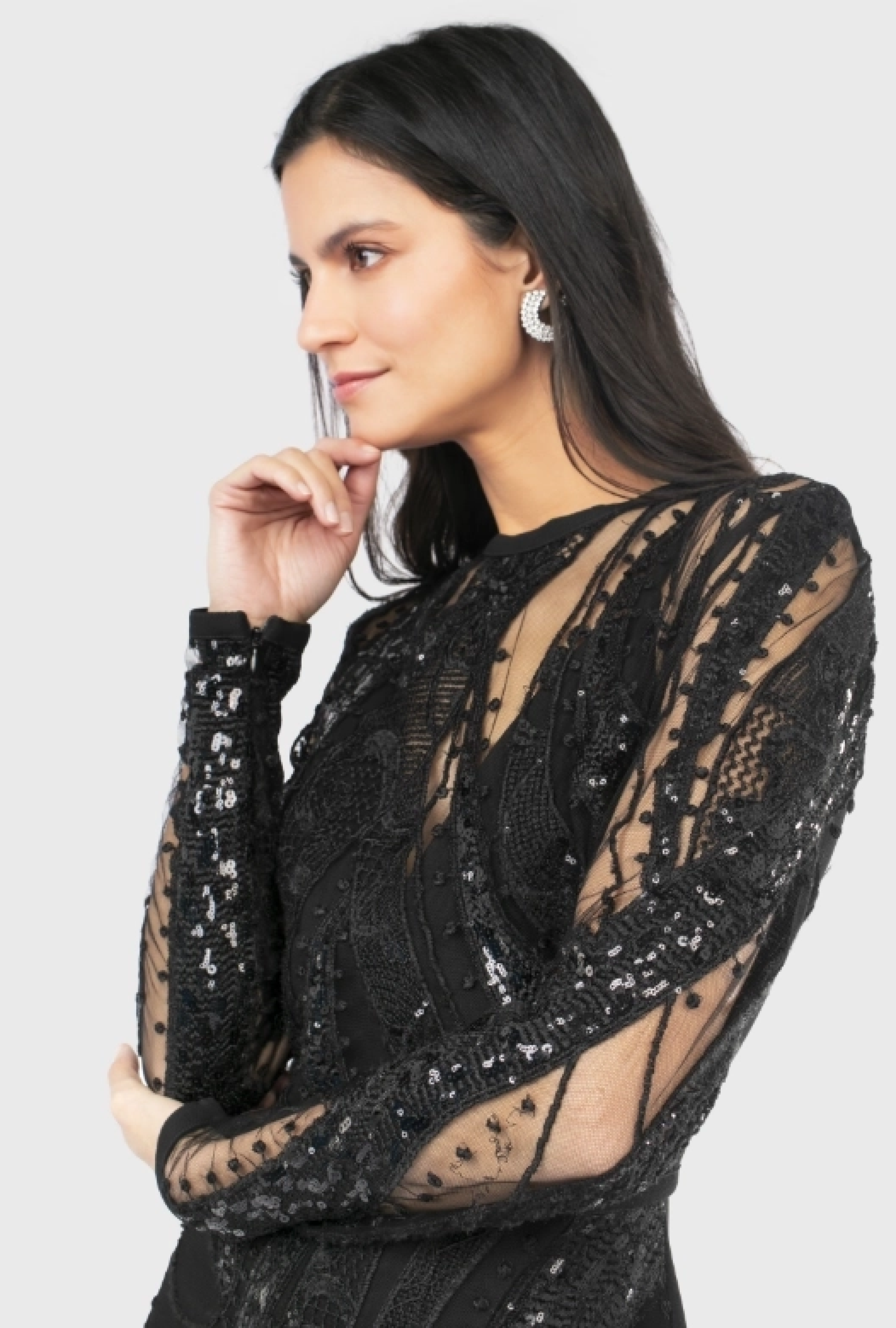 Robe Elie Saab Black Feather