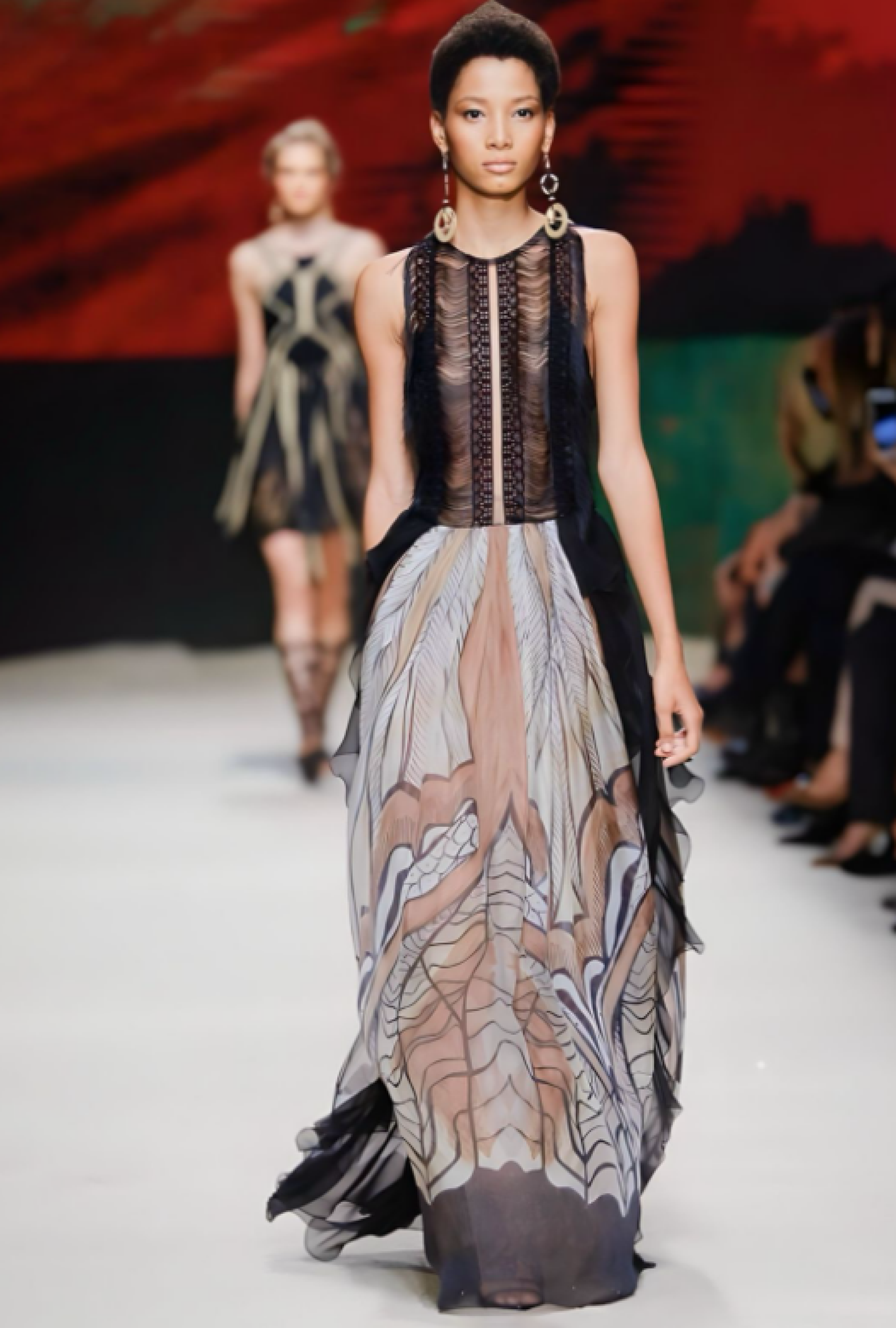 Robe Alberta Ferretti Franges en soie