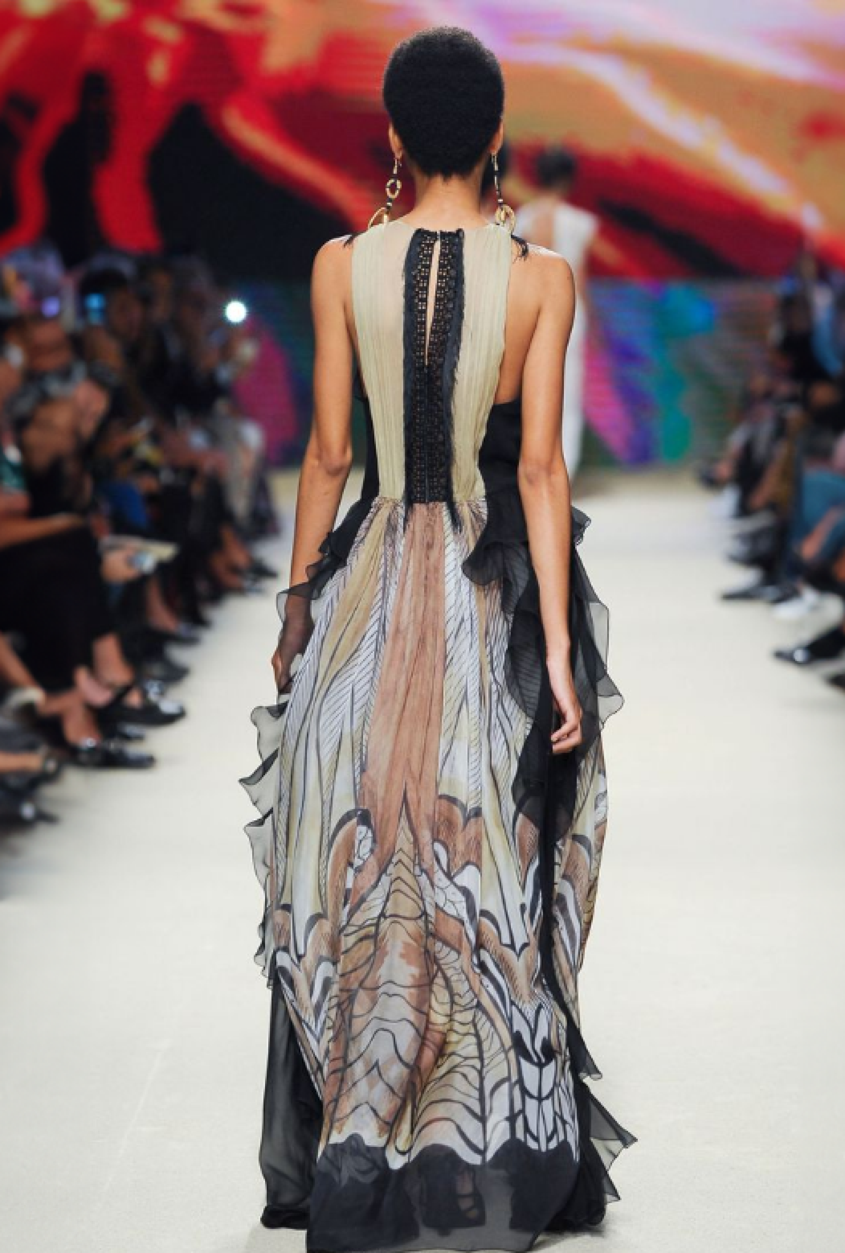 Robe Alberta Ferretti Franges en soie