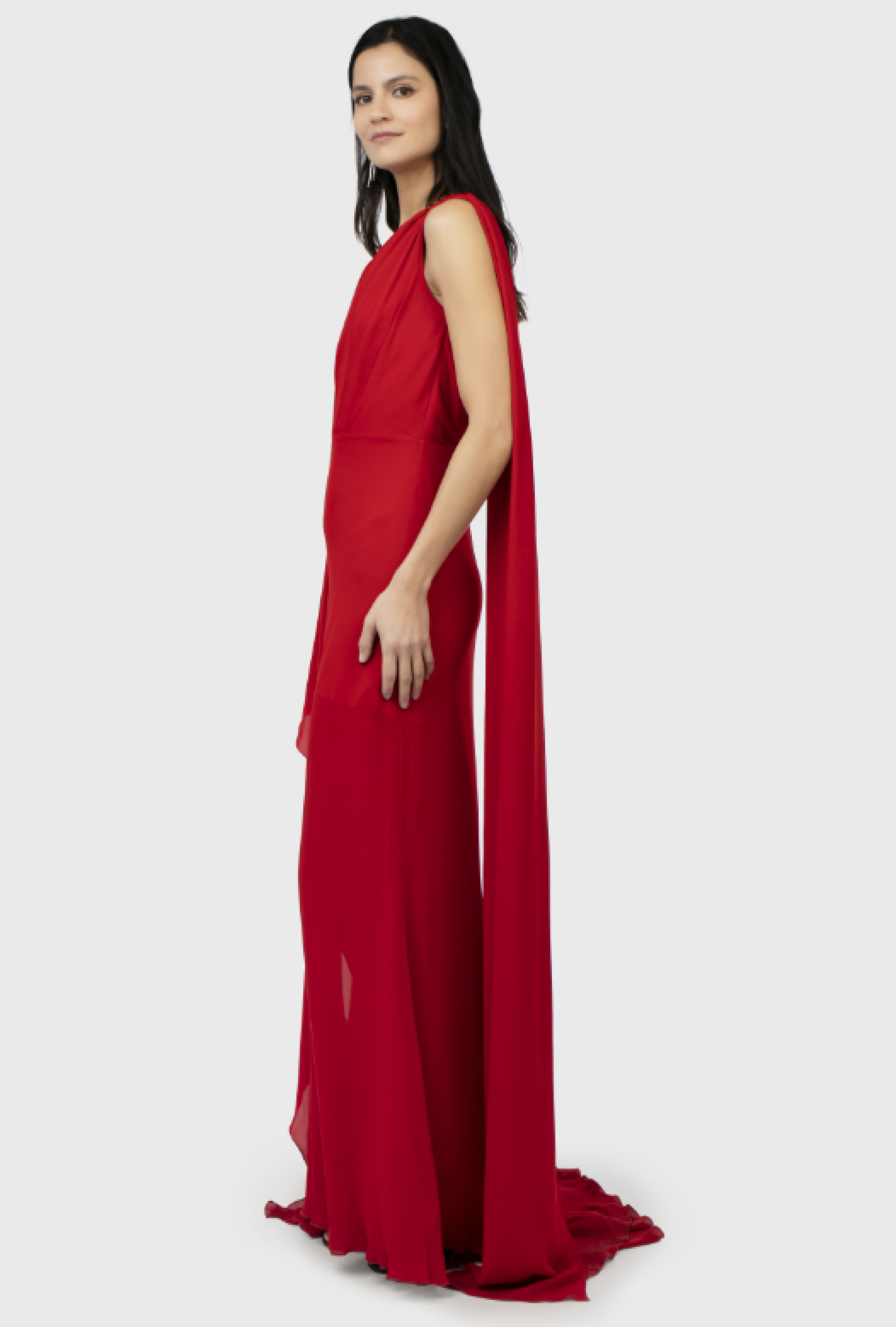 Robe Elie Saab Red Asymetric