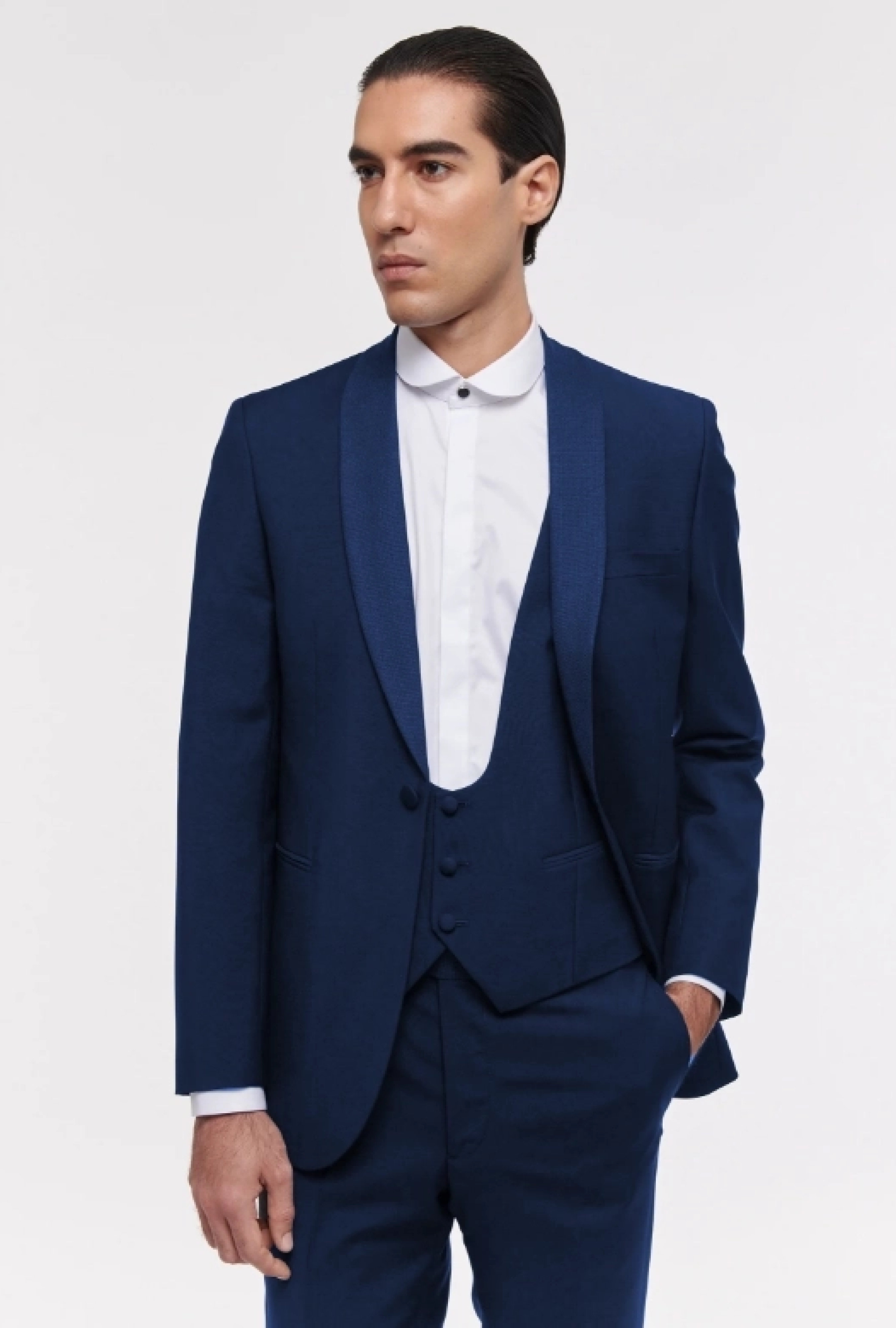 Smoking Rives Paris Bleu Lumineux Col Châle