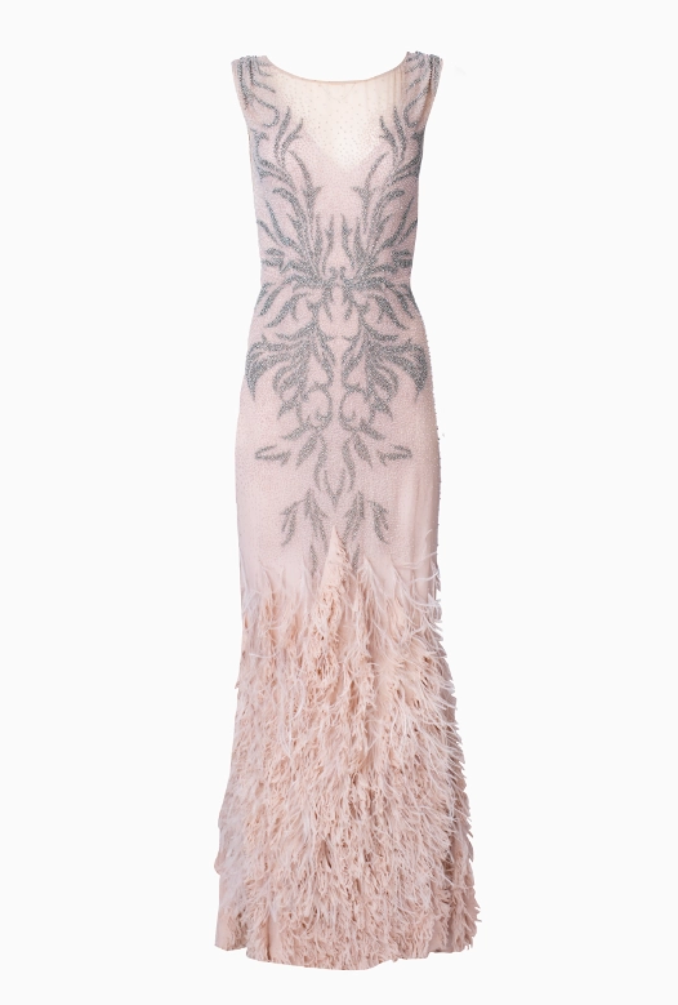 Robe Rosa Clara Plumes