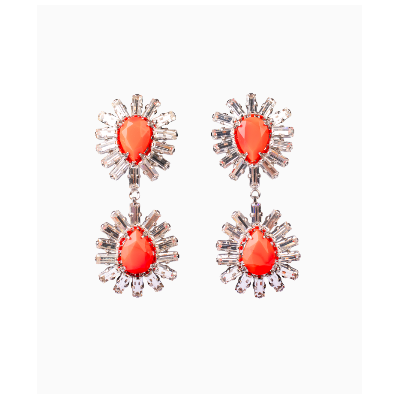 Boucles D'oreille Hélène Zubeldia Longue Cristal Red