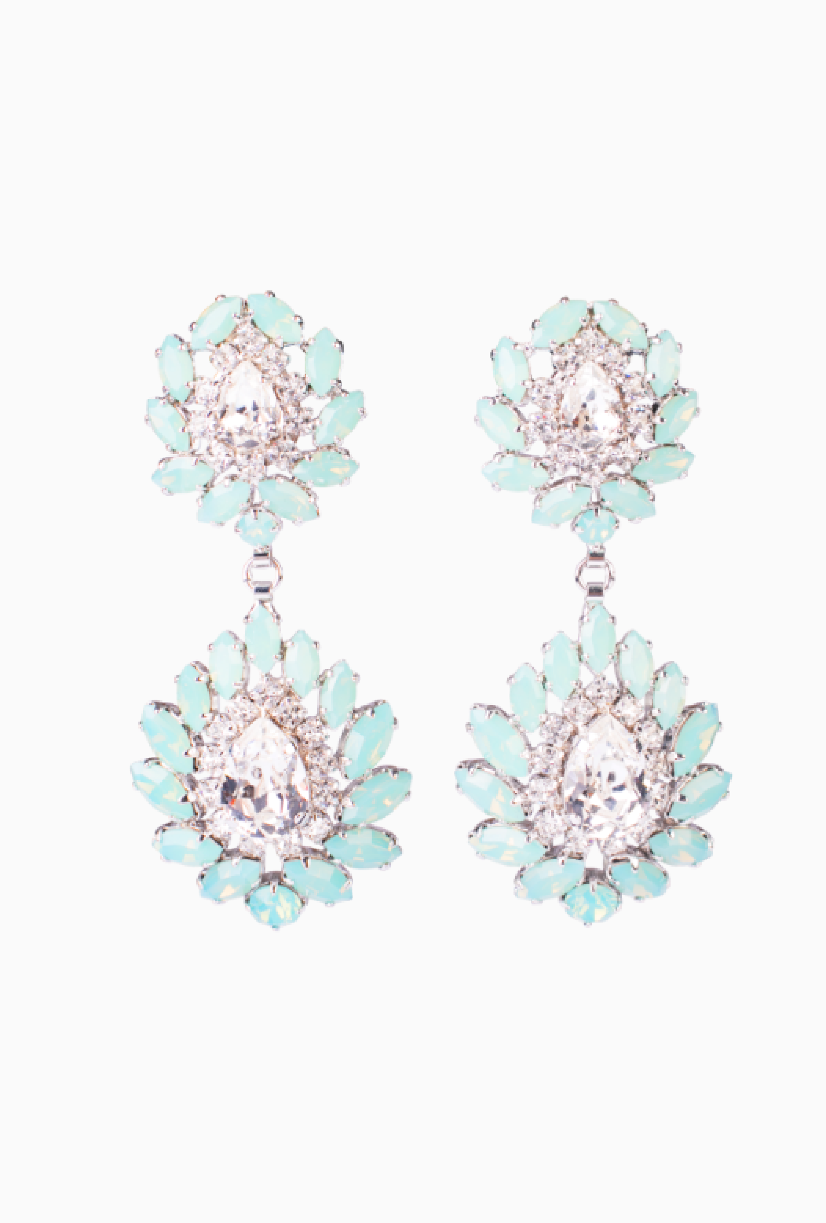 Boucles D'Oreille Hélène Zubeldia Longue Cristal Blue