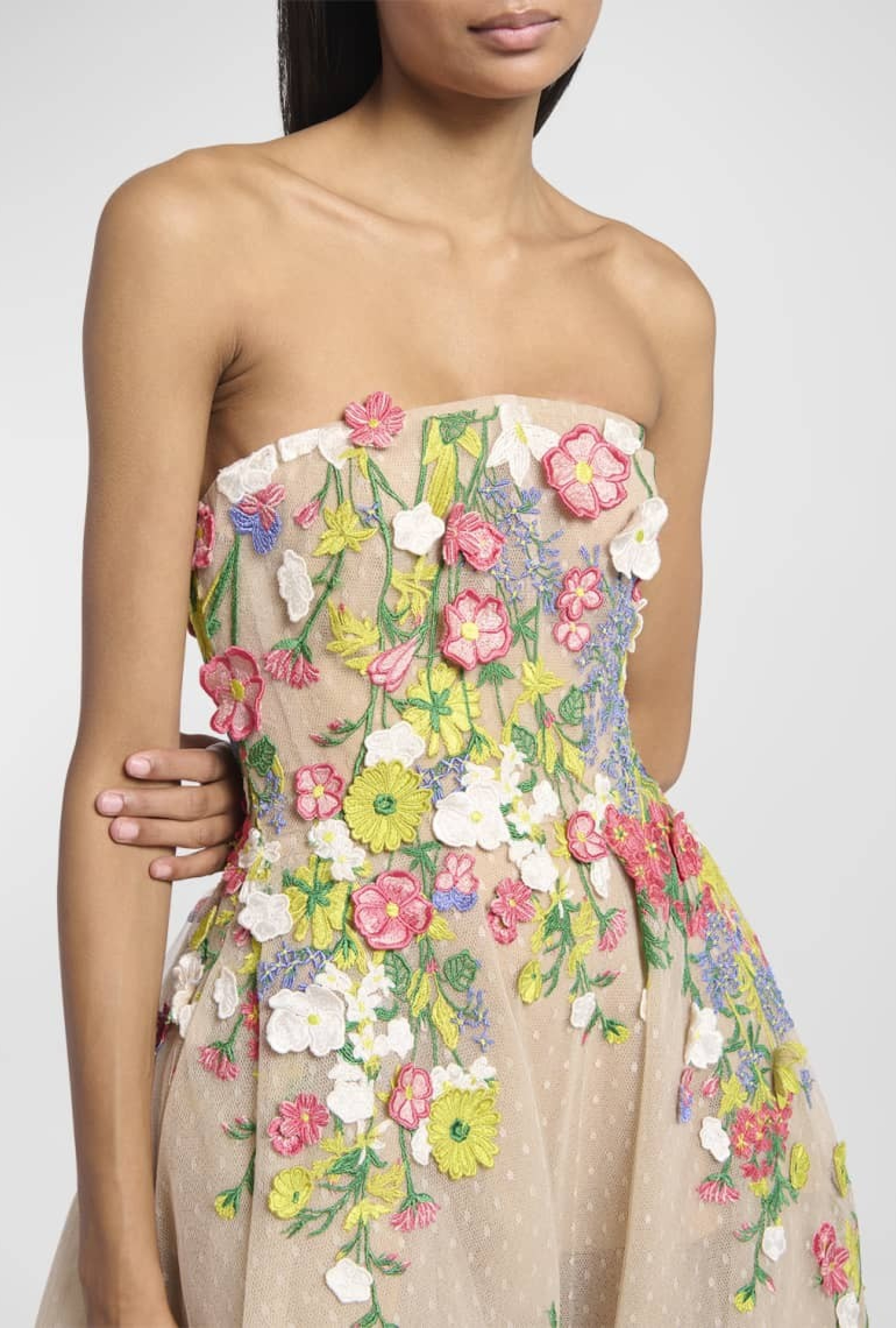 Robe Elie Saab Floral Appliqued