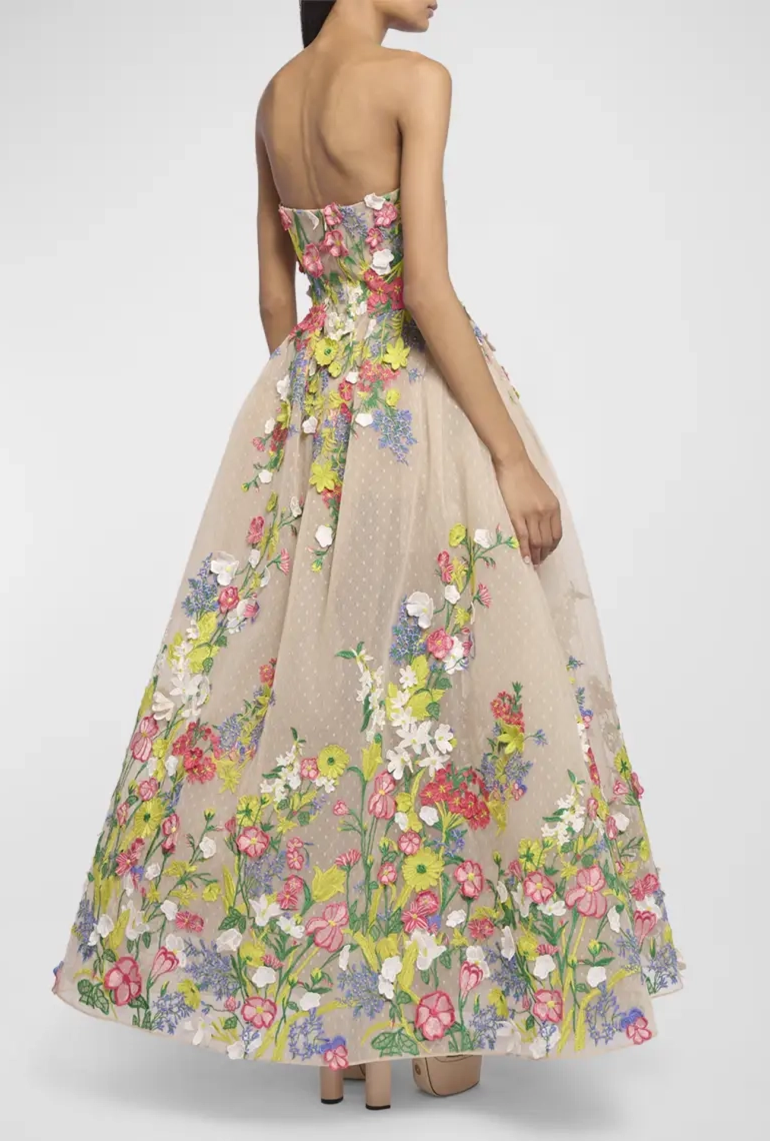 Robe Elie Saab Floral Appliqued