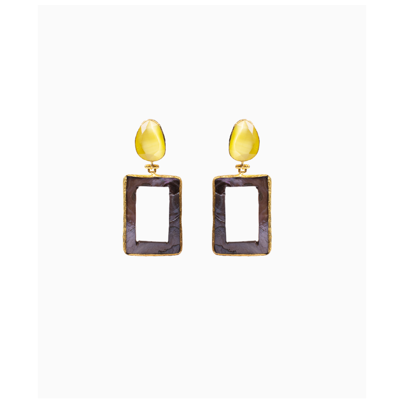 Boucles d'Oreilles NES Square Quartz