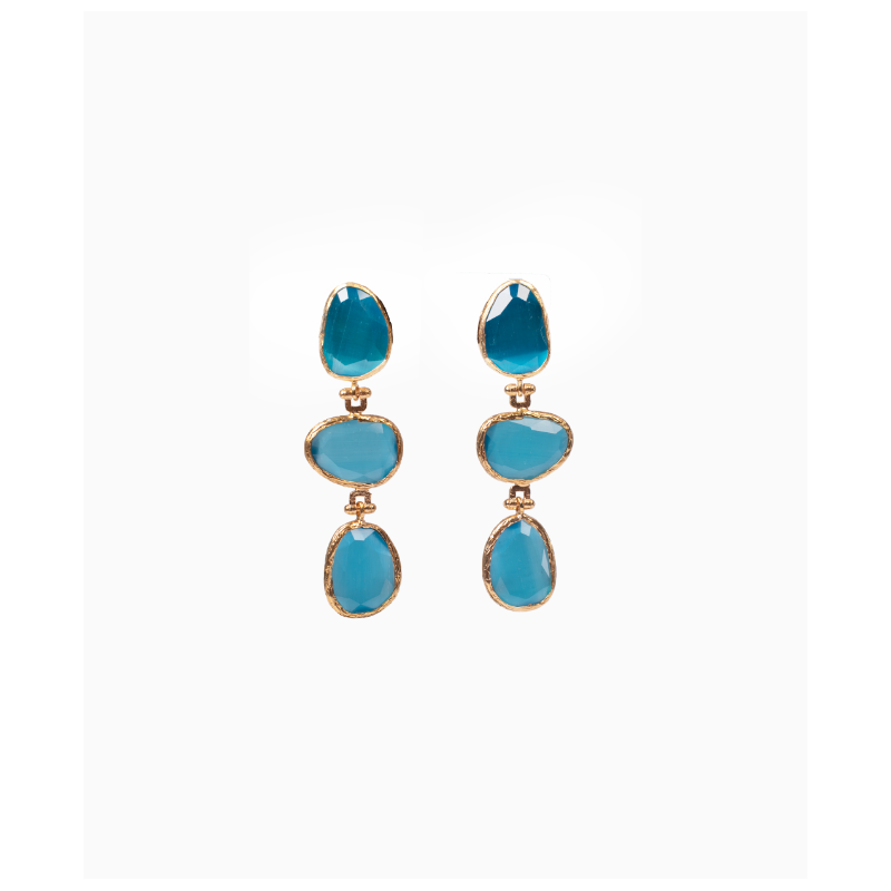 Boucles d'Oreilles NES Cat eyes Bleues