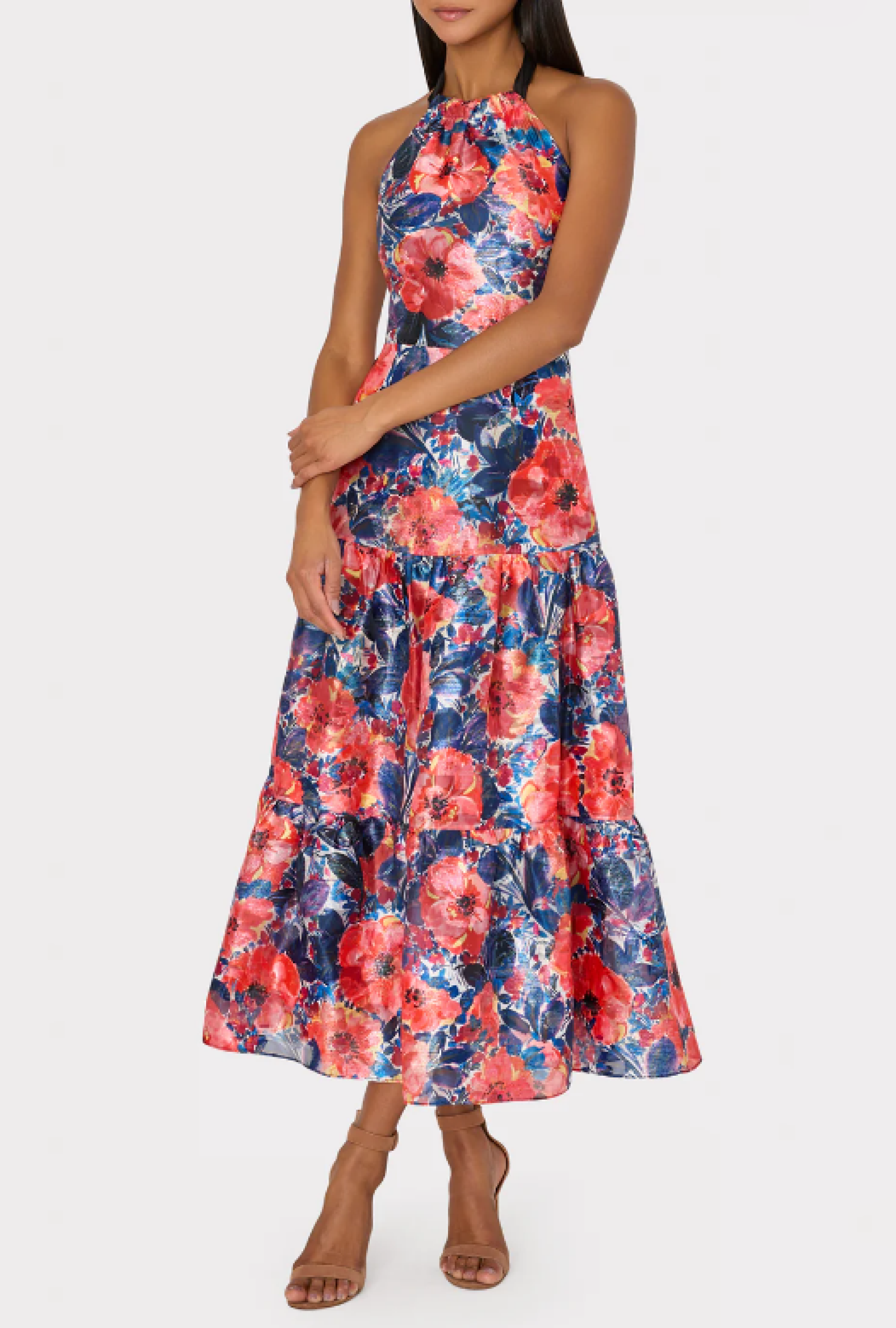 Robe Milly Hayden Watercolor Poppy Jacquard