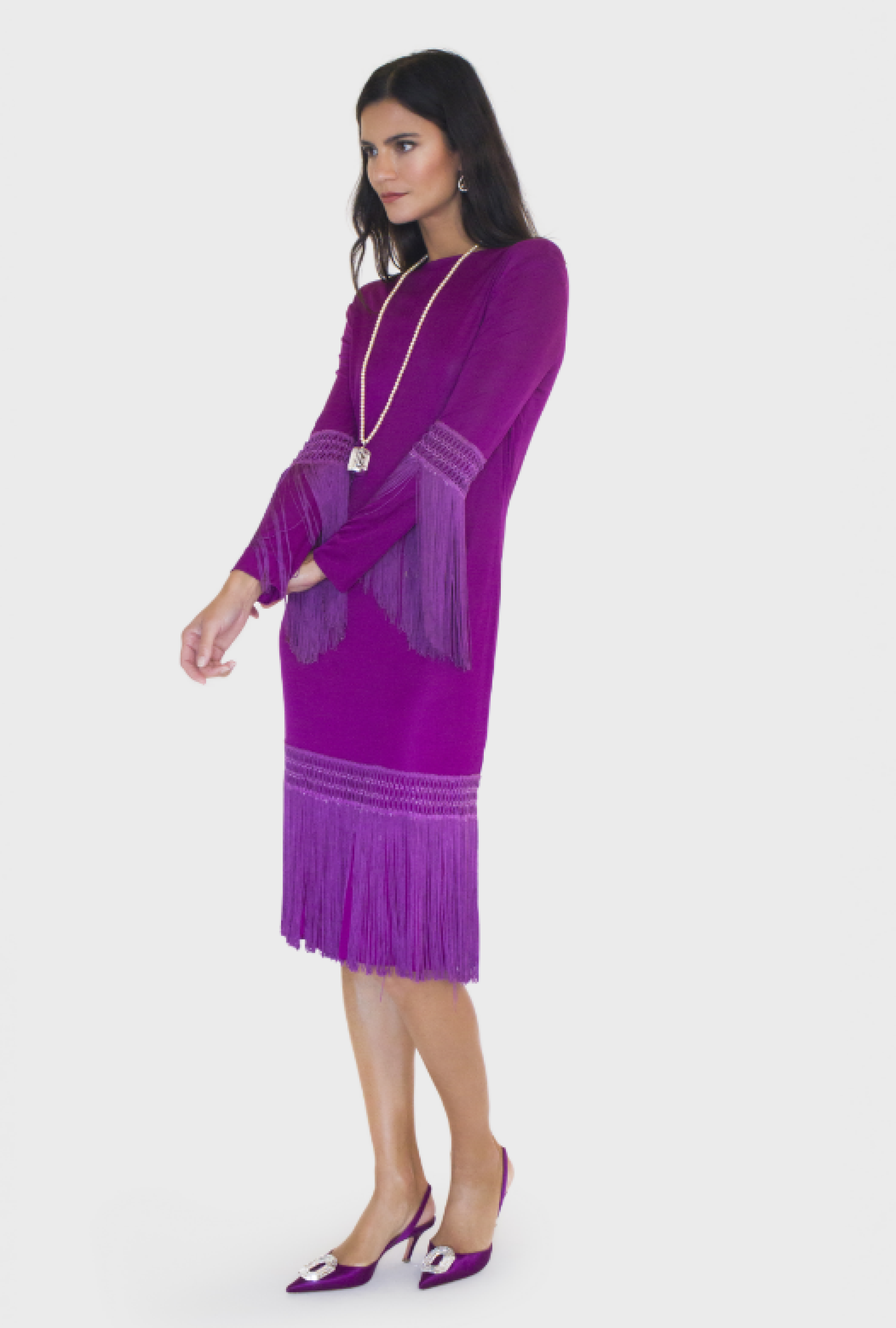 Robe Emilio Pucci Franges Violettes