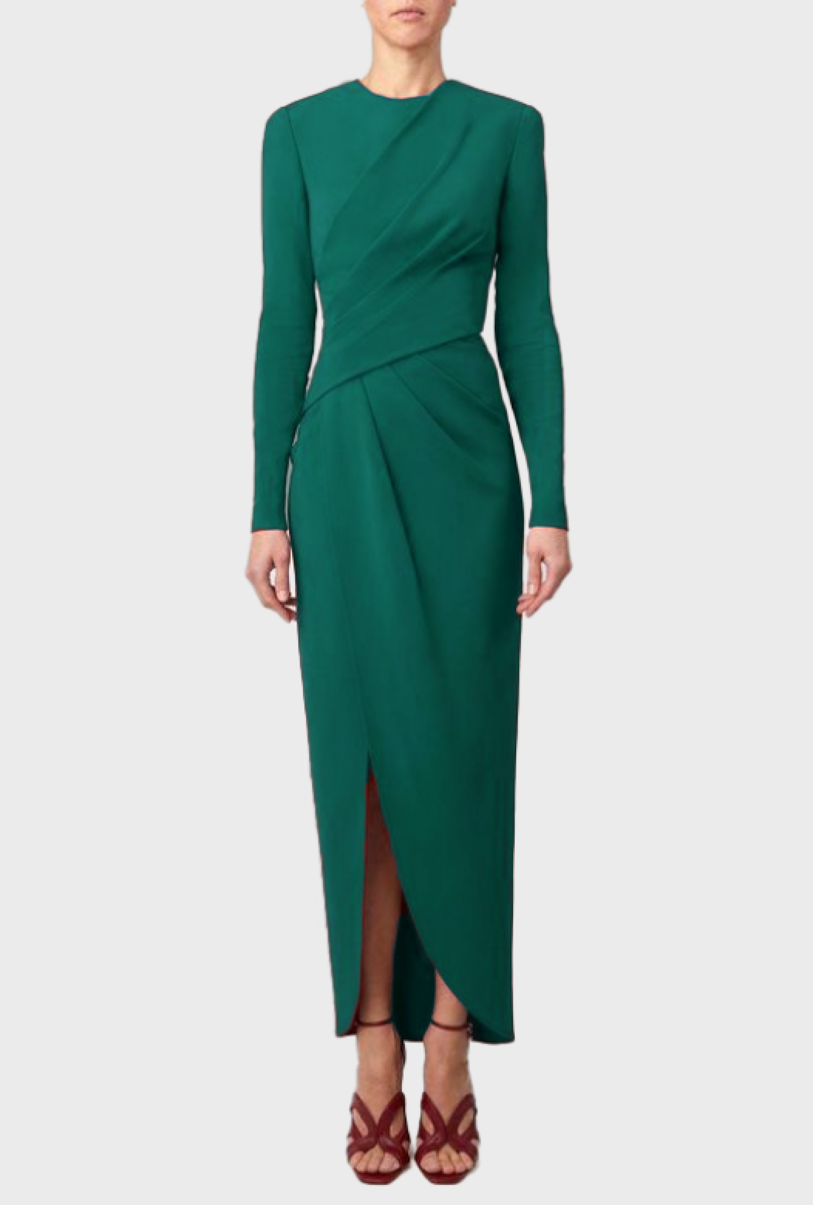 Robe Elie Saab Crêpe Green Midi