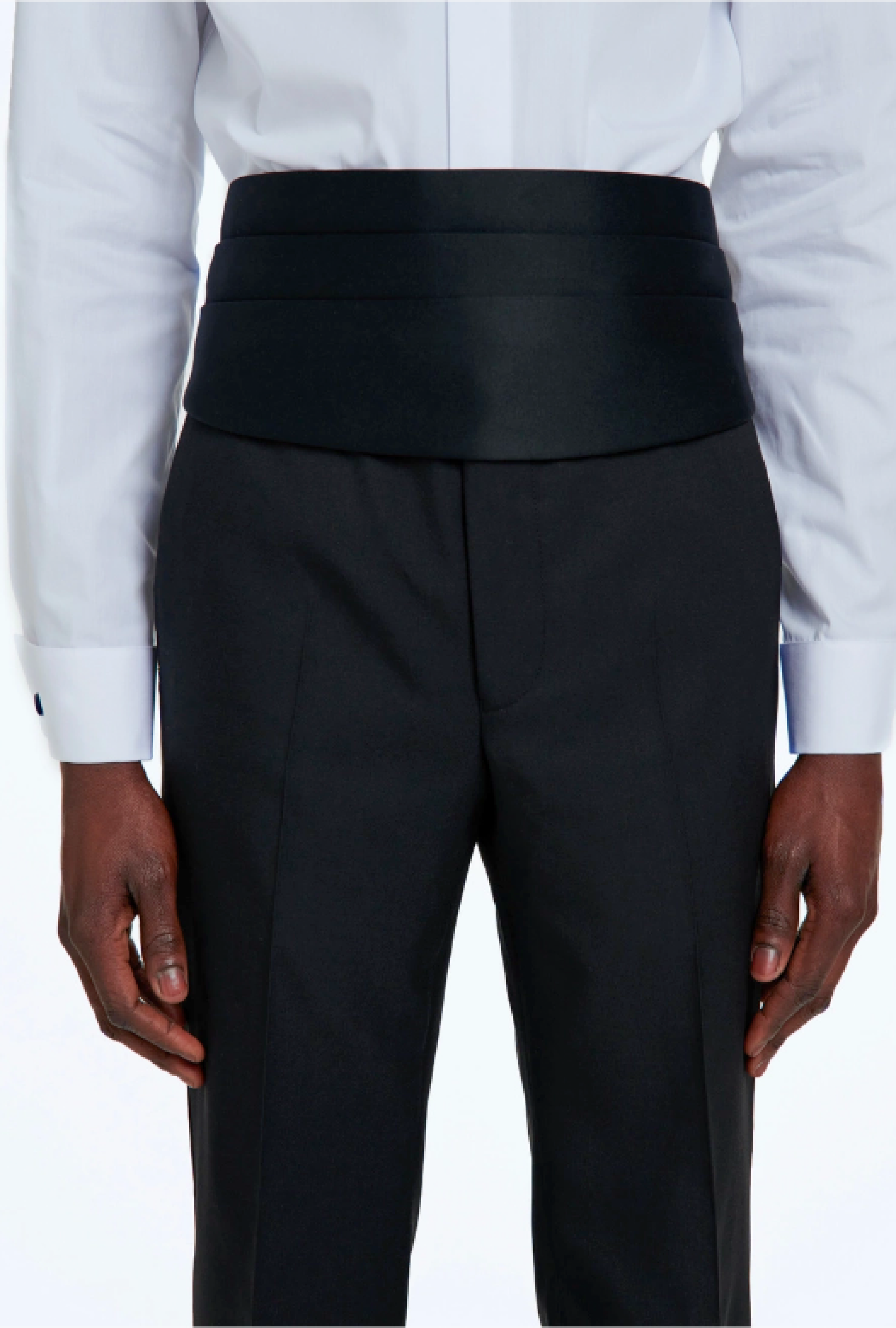 Ceinture Fursac Plissée Satin Noir