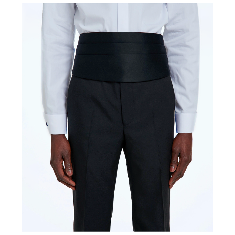 Ceinture Fursac Plissée Satin Noir