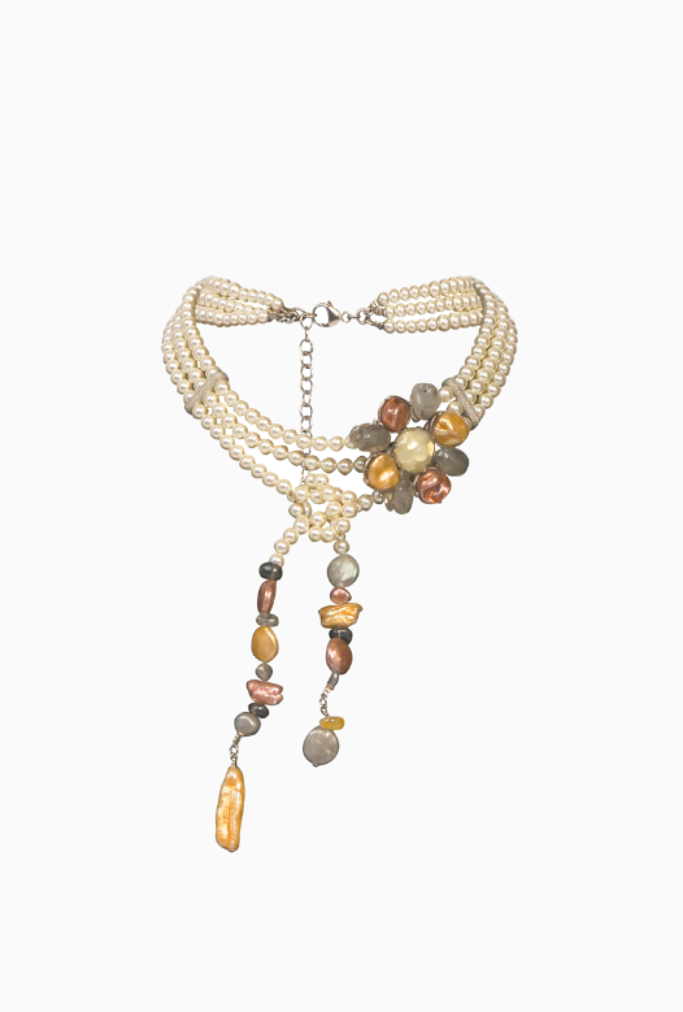 Collier Maud T Bijoux Noeud perles Palla Ambre