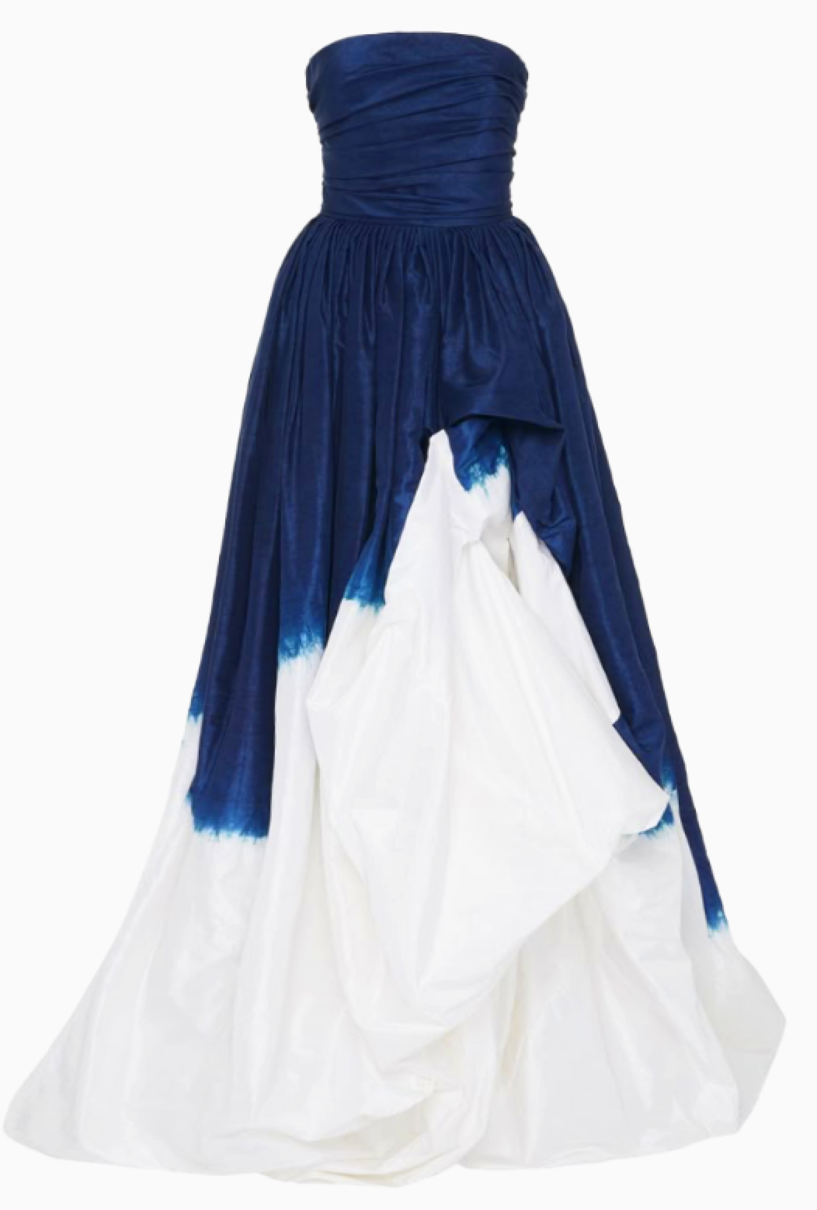 Robe Oscar de la renta Tie And Dye Blue And White Pre Spring 2019