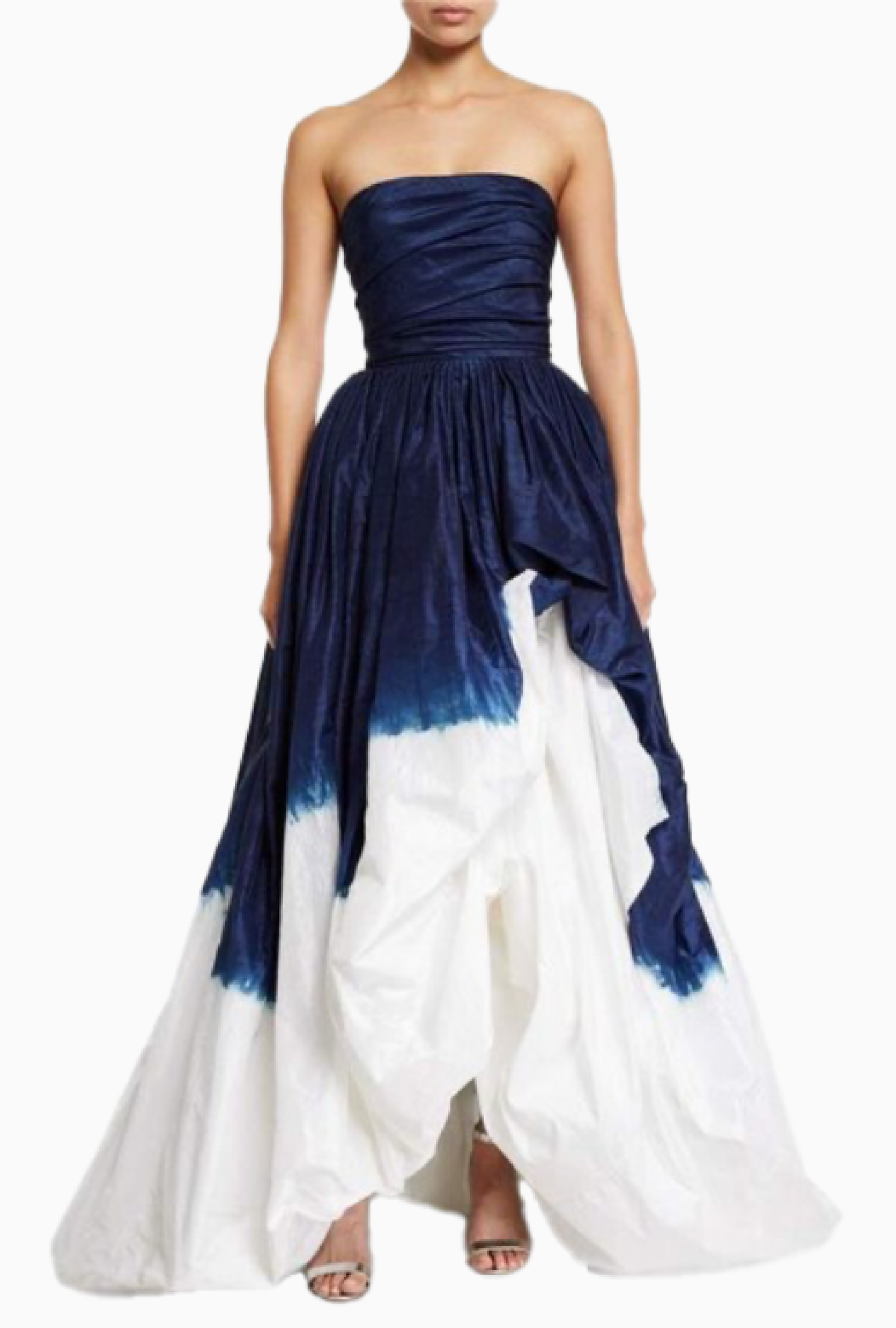 Robe Oscar de la renta Tie And Dye Blue And White Pre Spring 2019