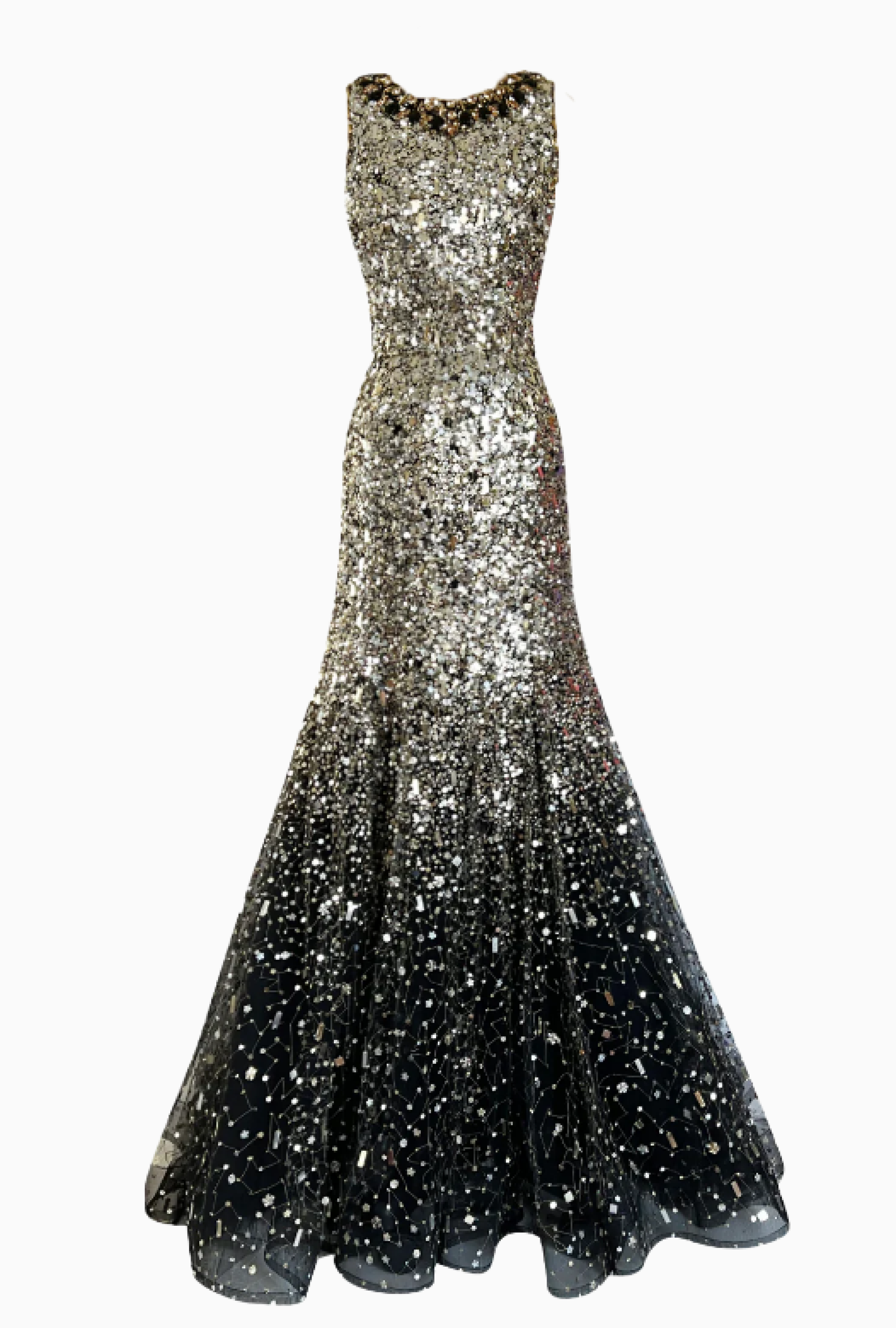 Robe Oscar de la renta Gold Sequin Runway fall 2006