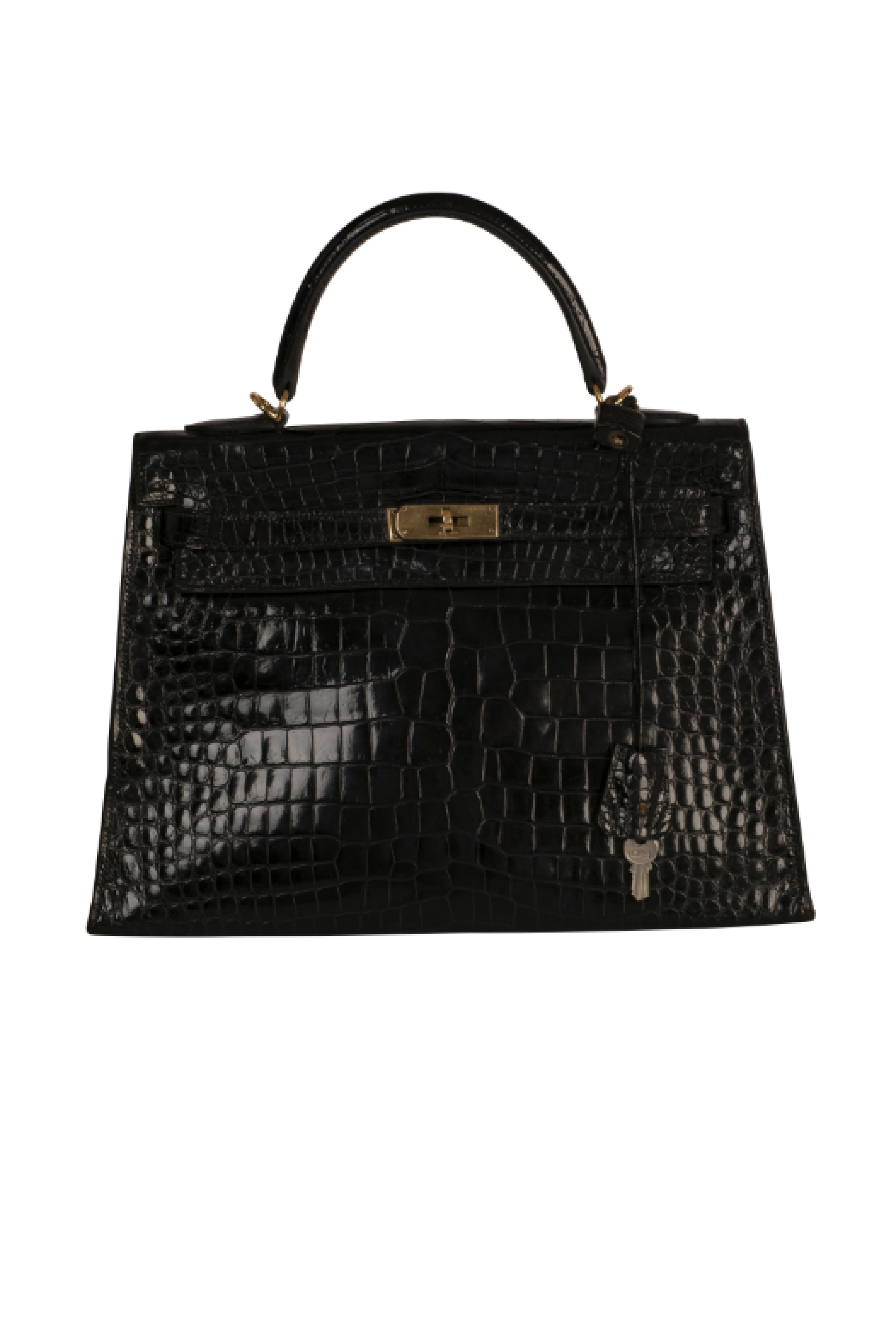 Sac Hermes à main Hermès Kelly 32 cm Crocodile Noir