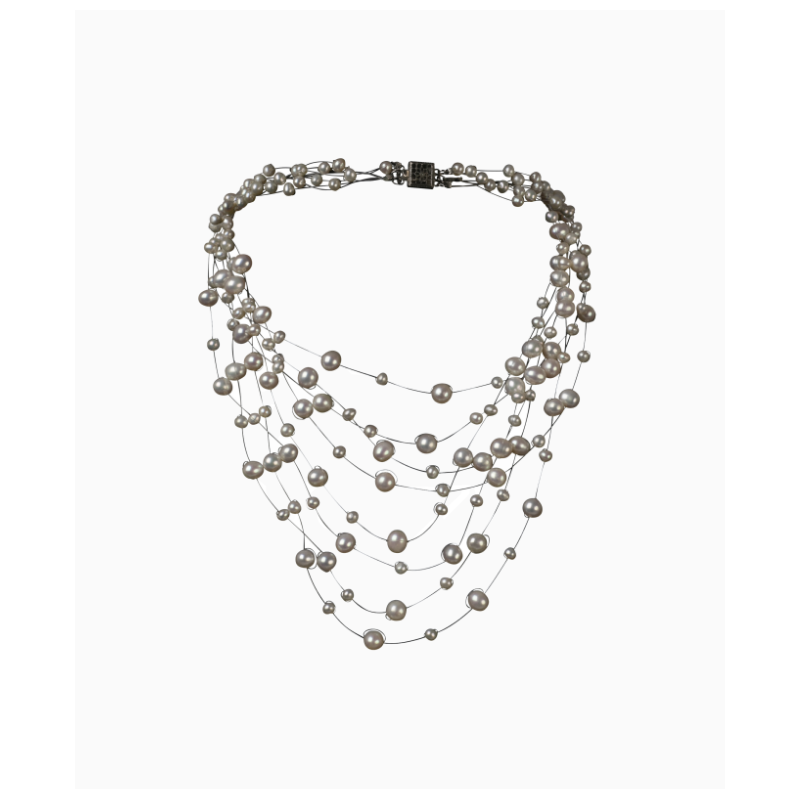 Collier Vintage Perles Flottantes