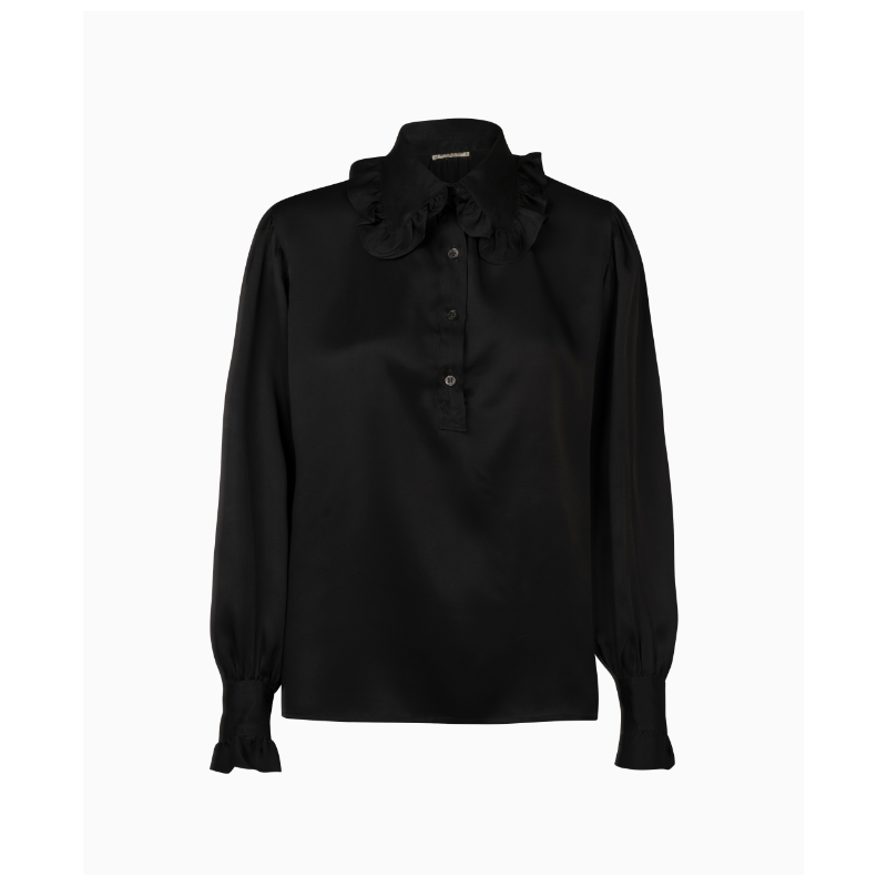 Chemise Yves Saint Laurent Col Volant Noir