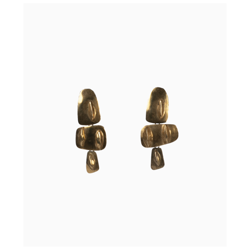 Boucle D'oreille Vintage Formes Sculptées