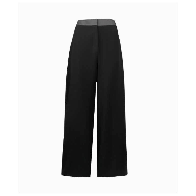 Pantalon Yves Saint Laurent Palazzo Satiné Noir 2009