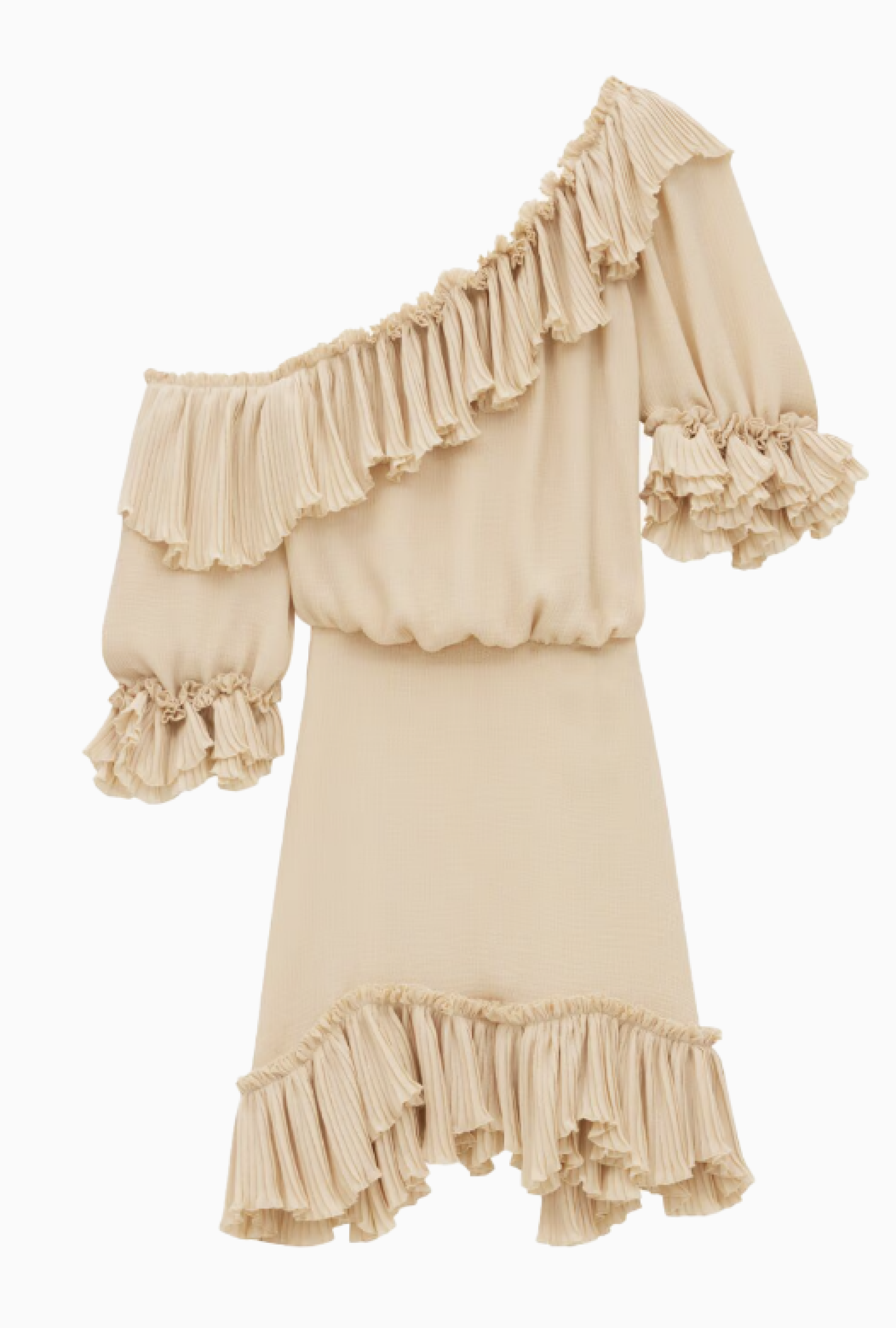 Robe Yves Saint Laurent Volant Ivoire SS2024