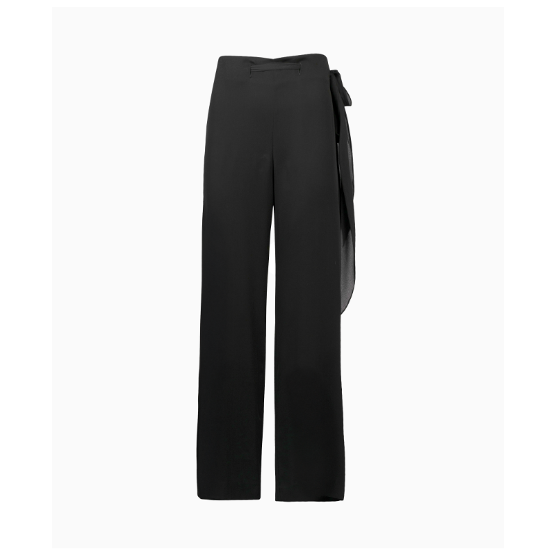 Pantalon Valentino Palazzo En Crêpe Noir