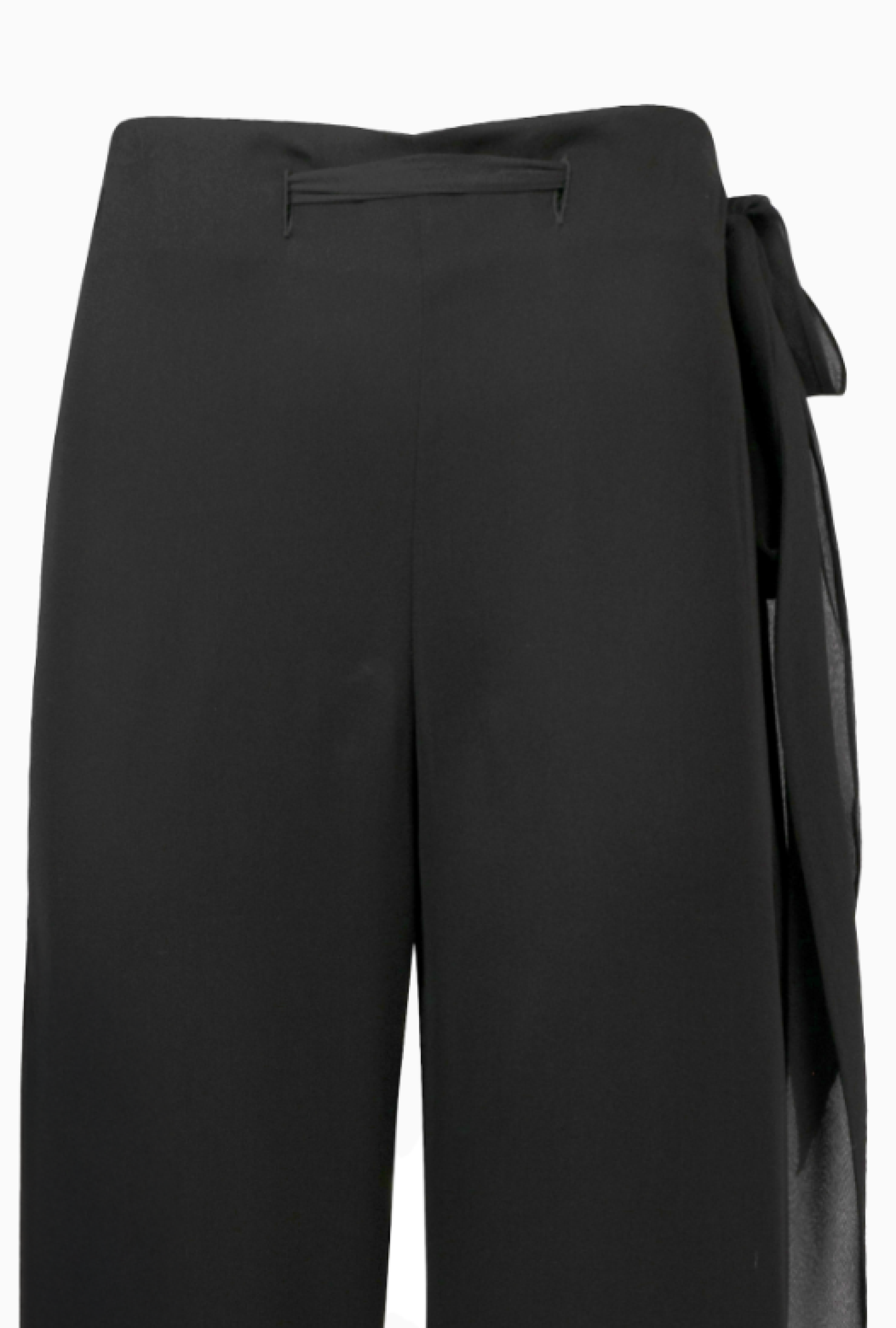 Pantalon Valentino Palazzo En Crêpe Noir