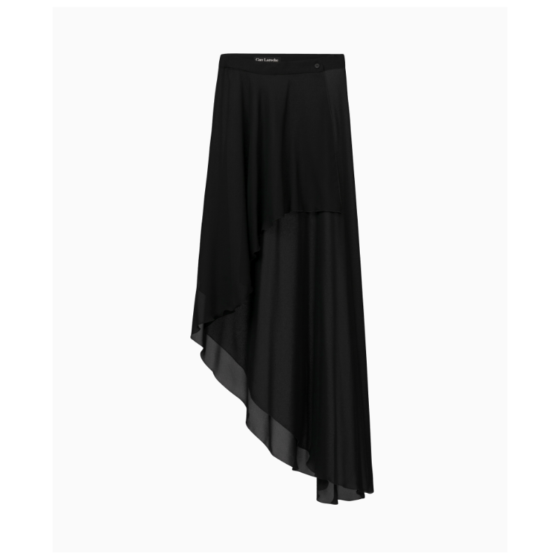 Jupe Guy Laroche Asymétrique En Mousseline Noire