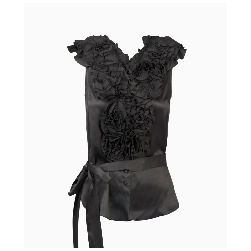 Top Chloe Satin Fleuri