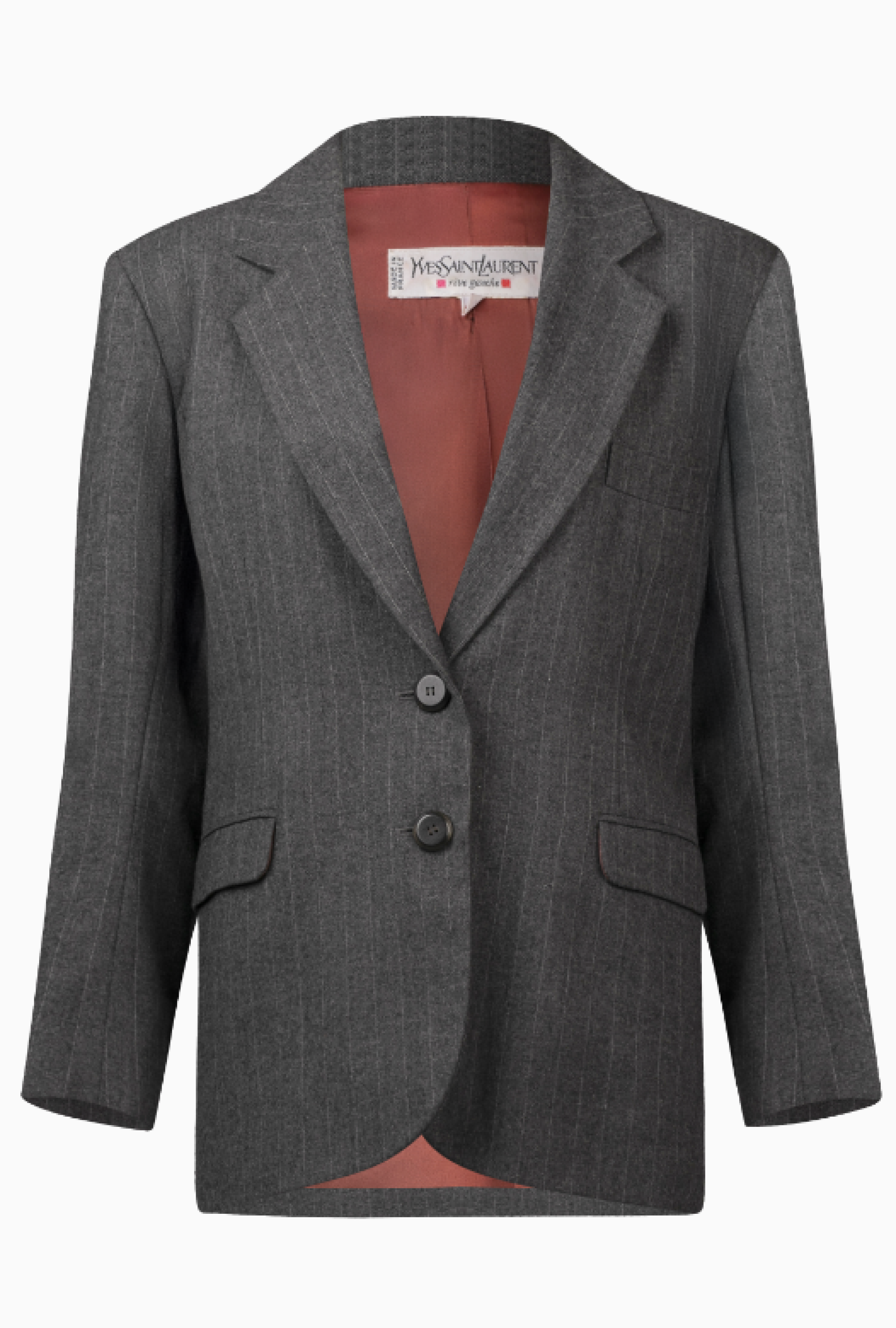Veste Yves Saint Laurent Tailleur Gris Pinstripe