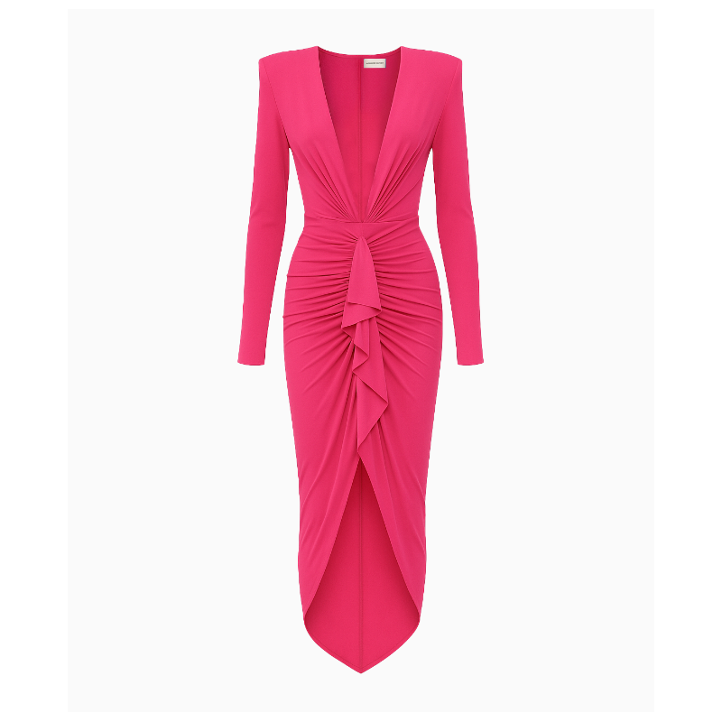 Robe Alexandre Vauthier Drapé Fuchsia