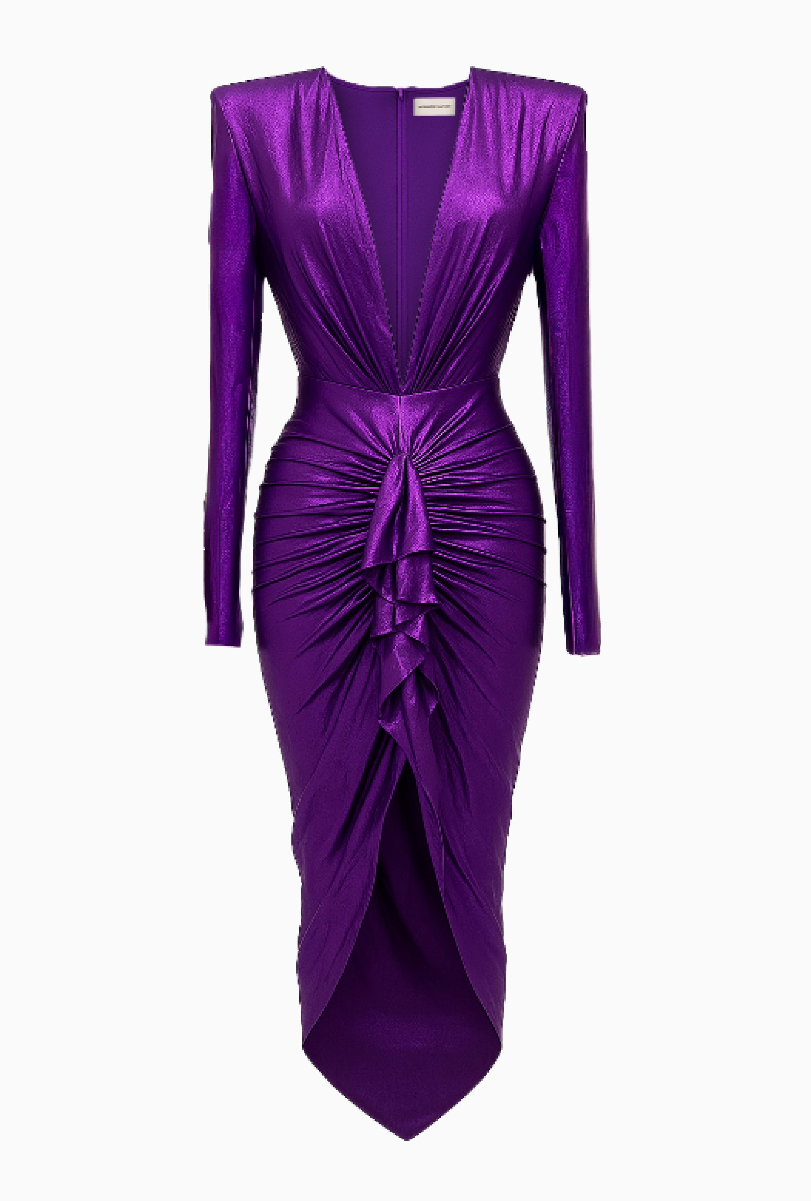 Robe Alexandre Vauthier Drapé Violet Métallisé