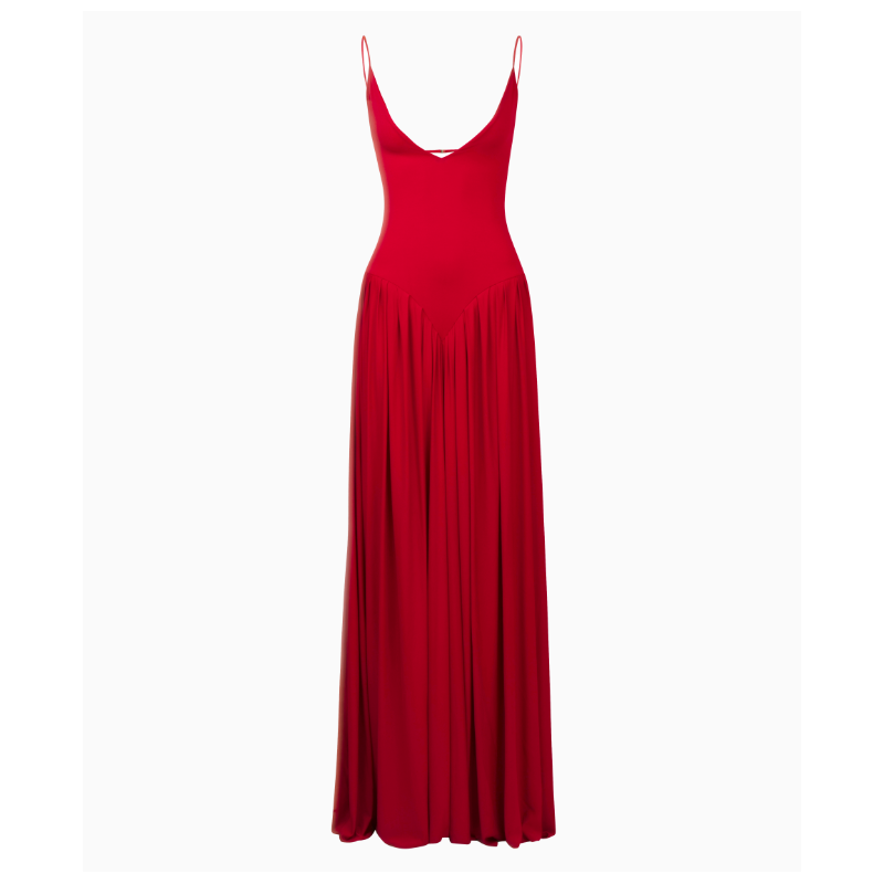 Robe Alexandre Vauthier Plissé Rouge Fluidité