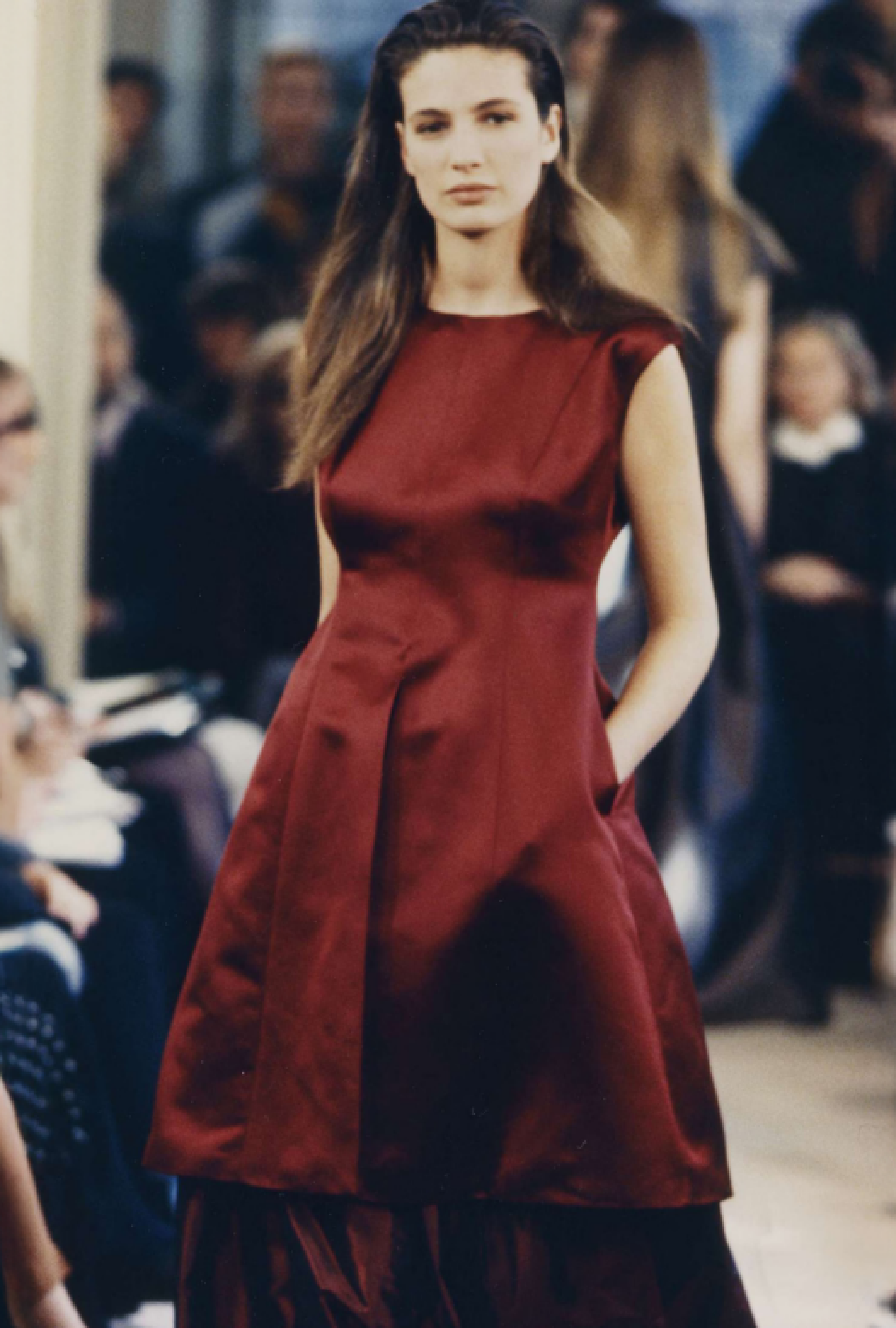 Robe Prada Drapé Satin Bourgogne  Fall 2009