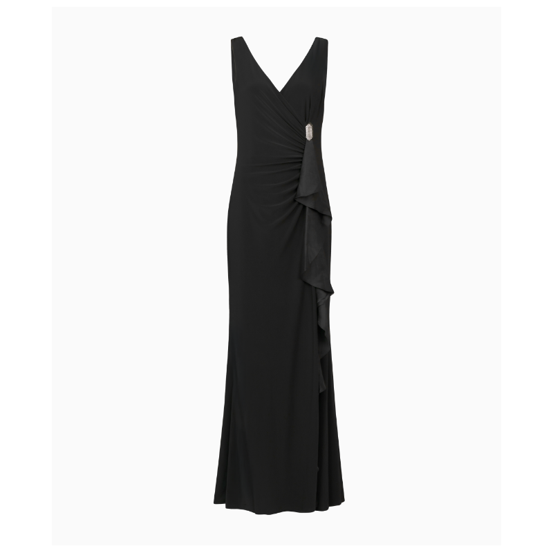Robe Ralph Lauren Noir Drapé Cristal