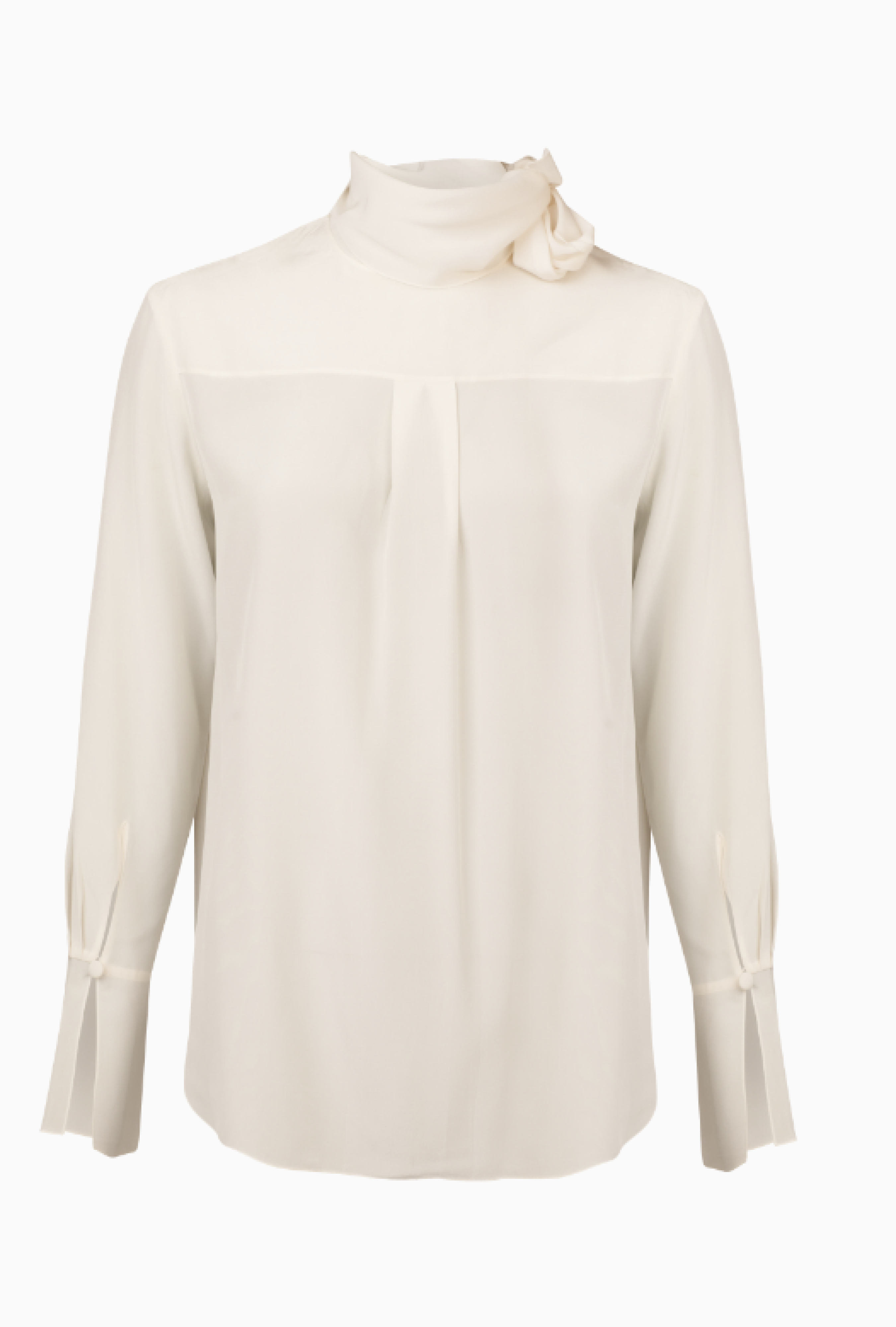 Chemise Chloe Crêpe Ivoire À Nœud Col  Fall 2016