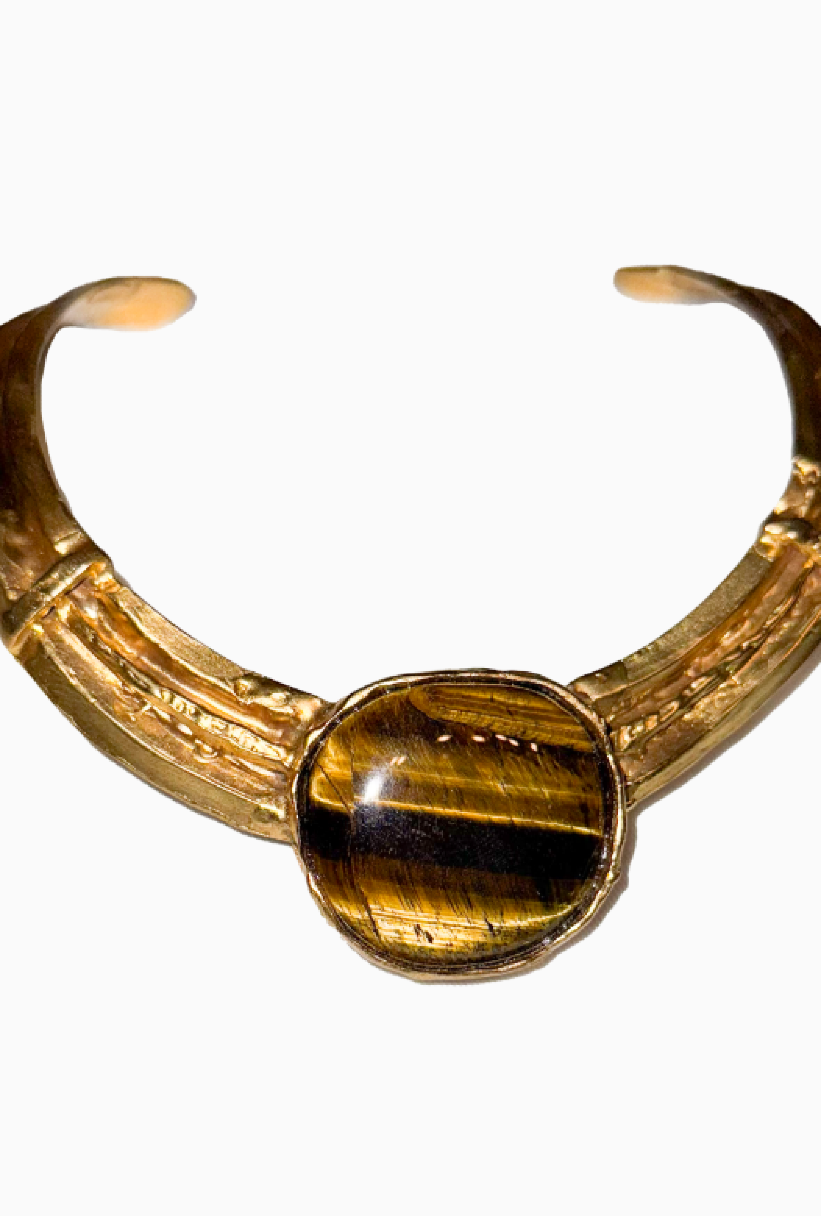 Collier Julia Munoz Gold Plated Bronze With Tiger's Eye Stone