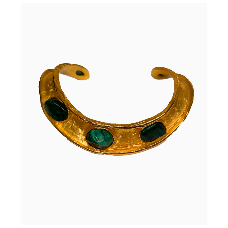 Collier Julia Munoz Gold Plated Bronze With Malachite