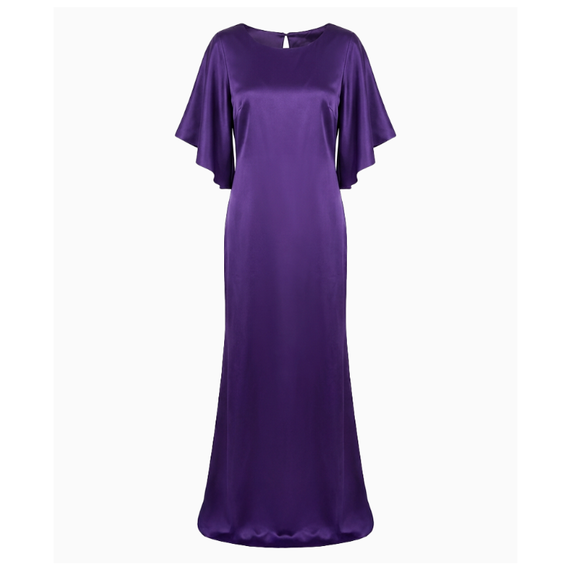 Robe Paule Ka Satin Violet Drapé